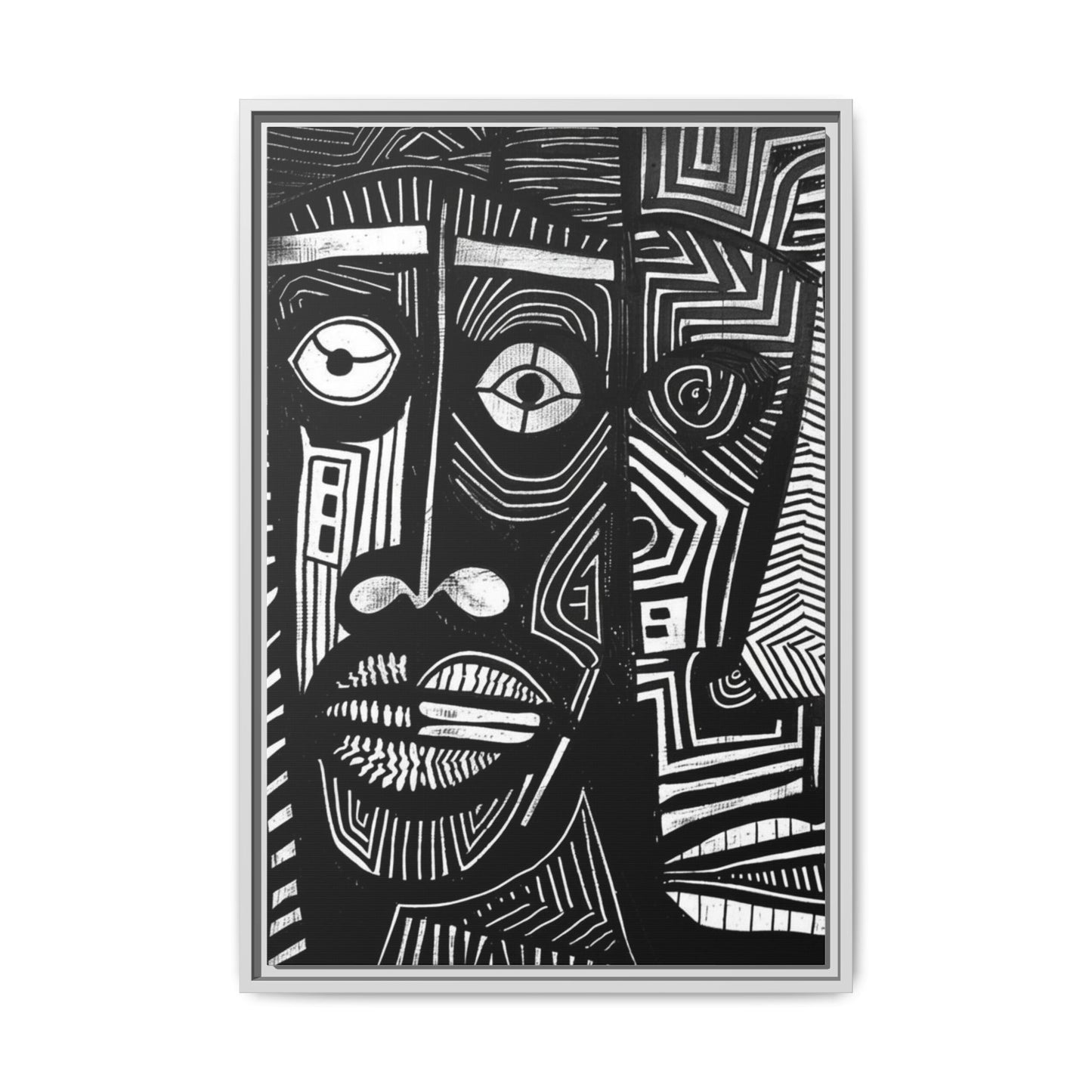 Framed Canvas Print — Abstract Faces No. 2
