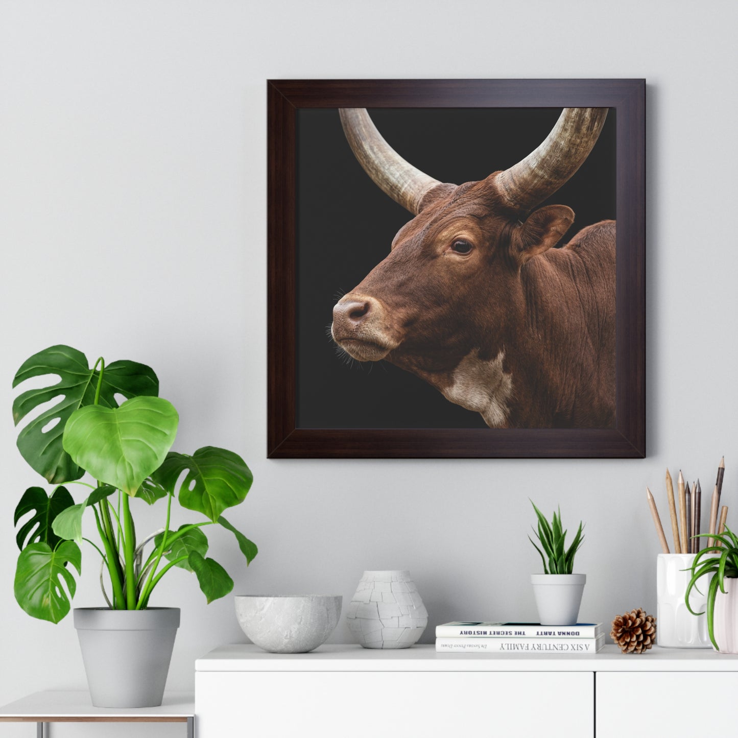 Framed Art Print – Ankole Cow In Colour