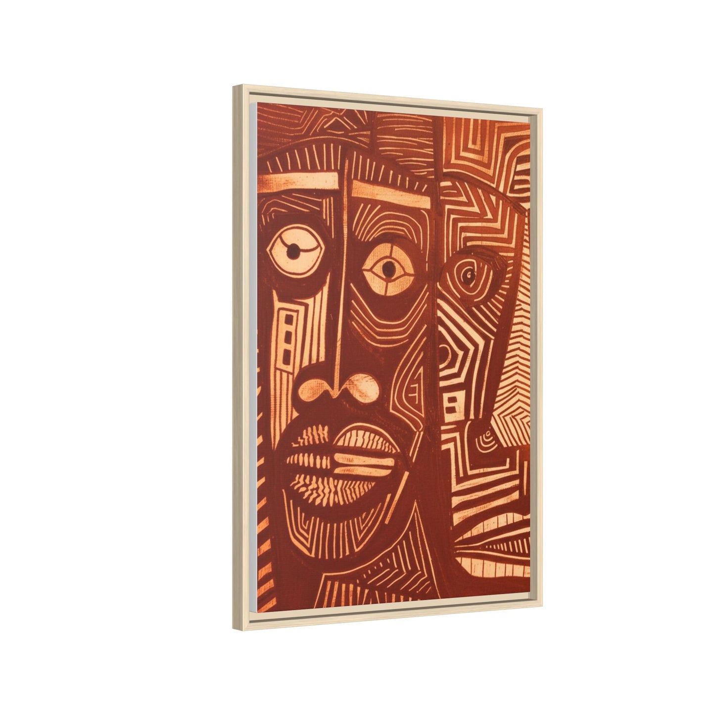 Framed Canvas Print — Abstract Faces No. 4