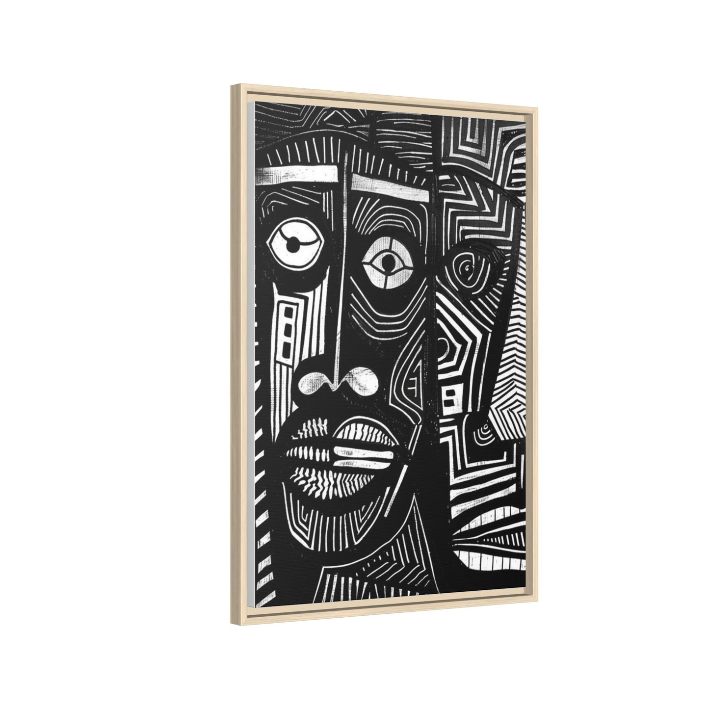 Framed Canvas Print — Abstract Faces No. 2