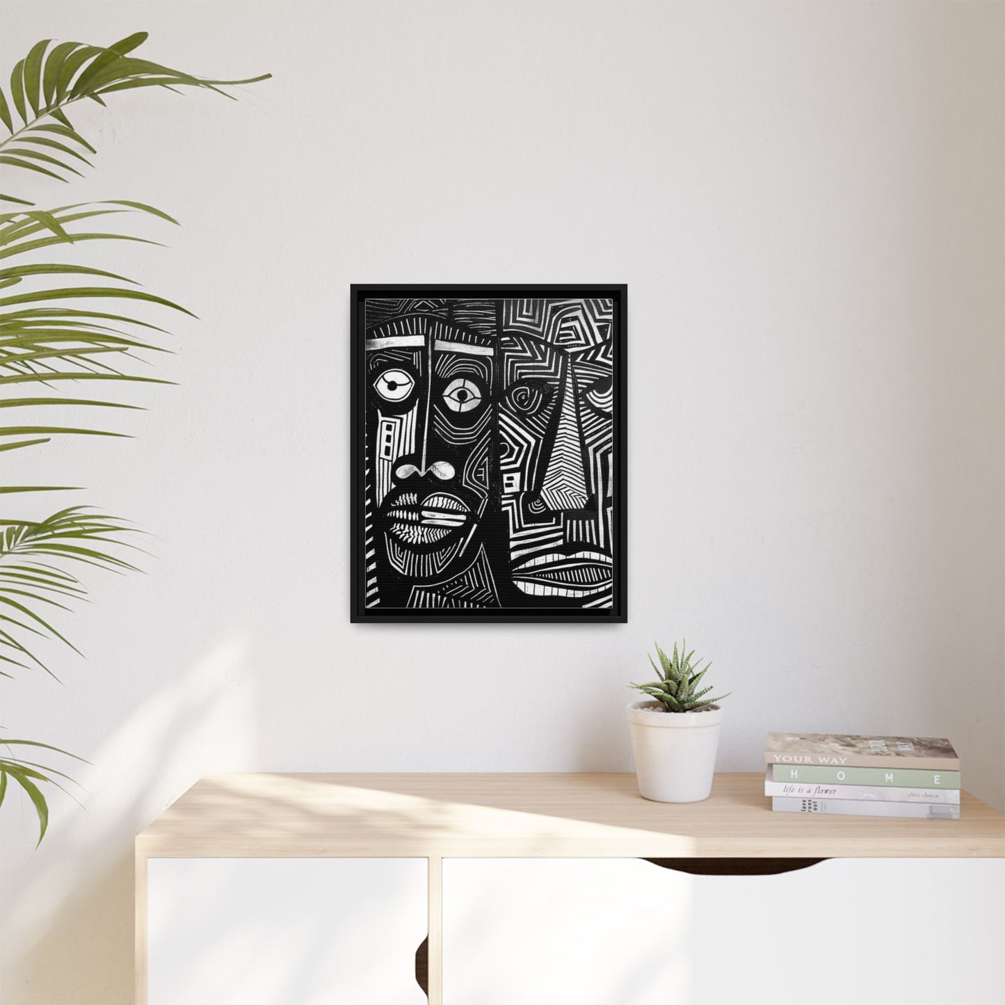 Framed Canvas Print — Abstract Faces No. 2