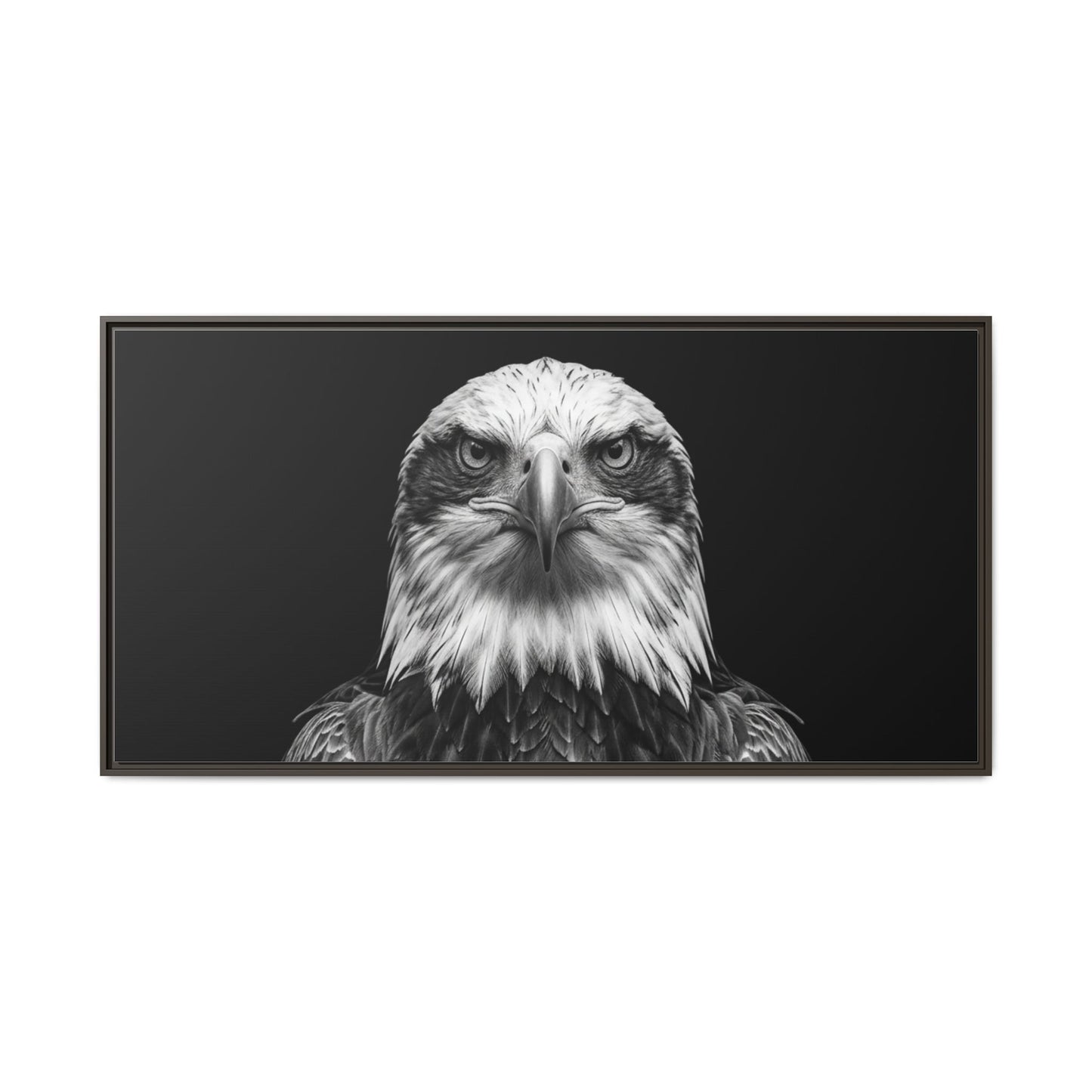 Framed Canvas Print — Fish Eagle In Black