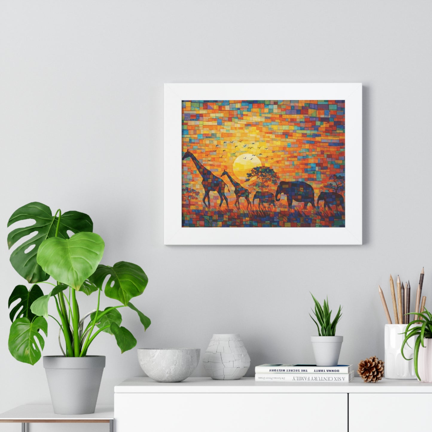 Framed Art Print – Wildlife Cubism