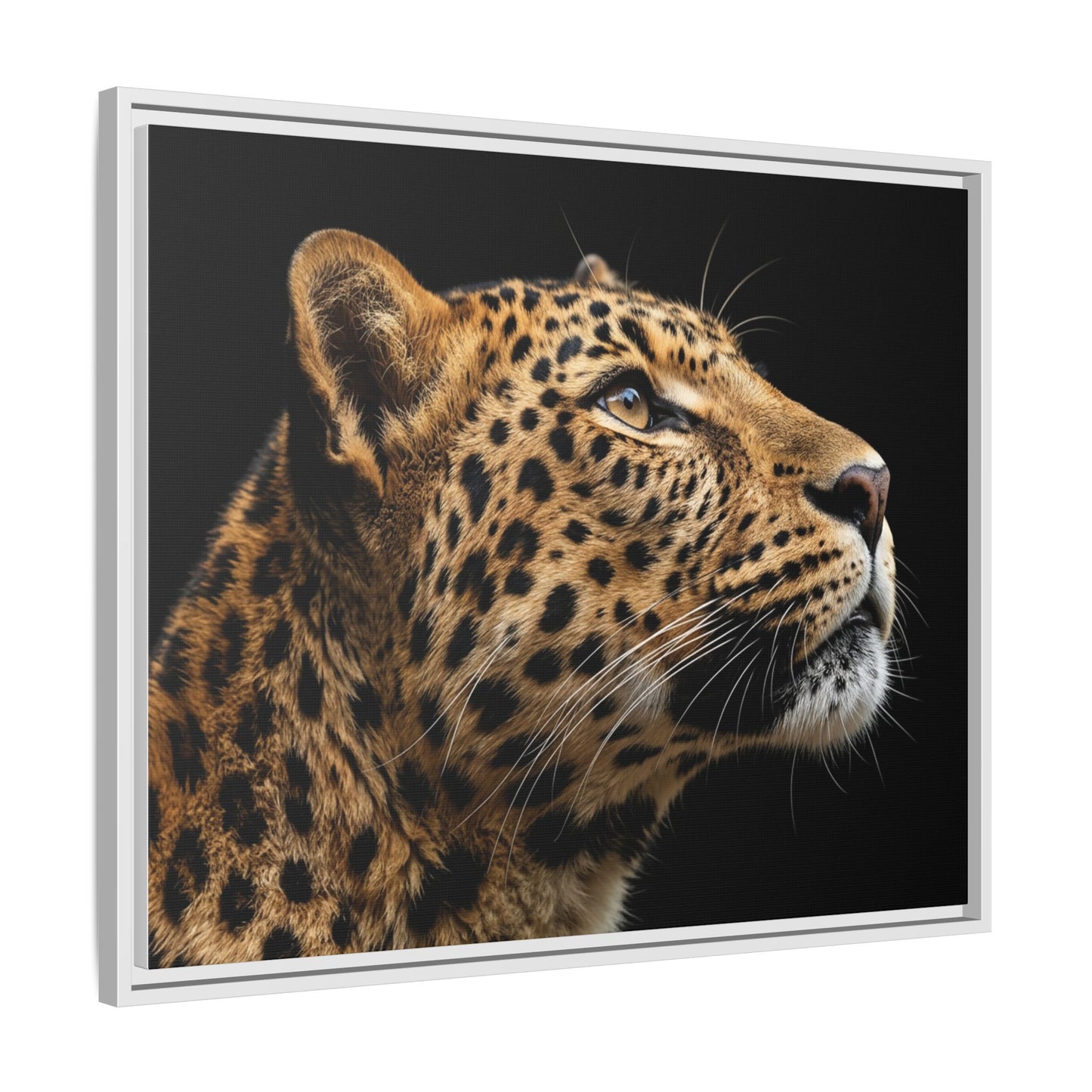 Framed Canvas Print — Leopard In Colour