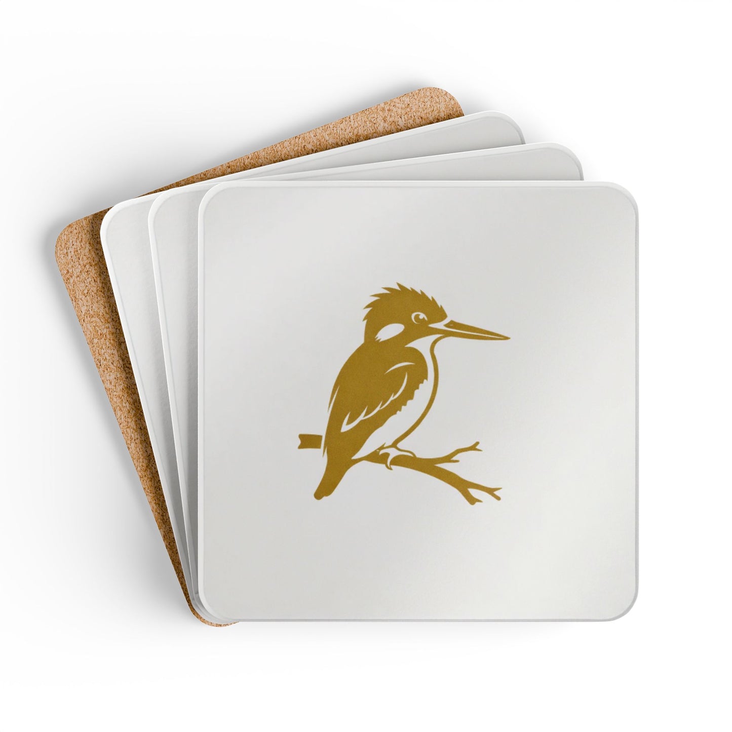 Coaster Set — Malachite Kingfisher