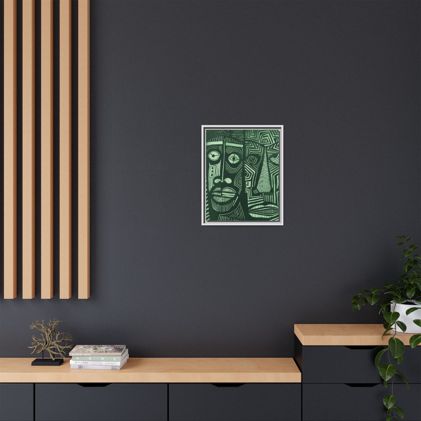 Framed Canvas Print — Abstract Faces No. 1