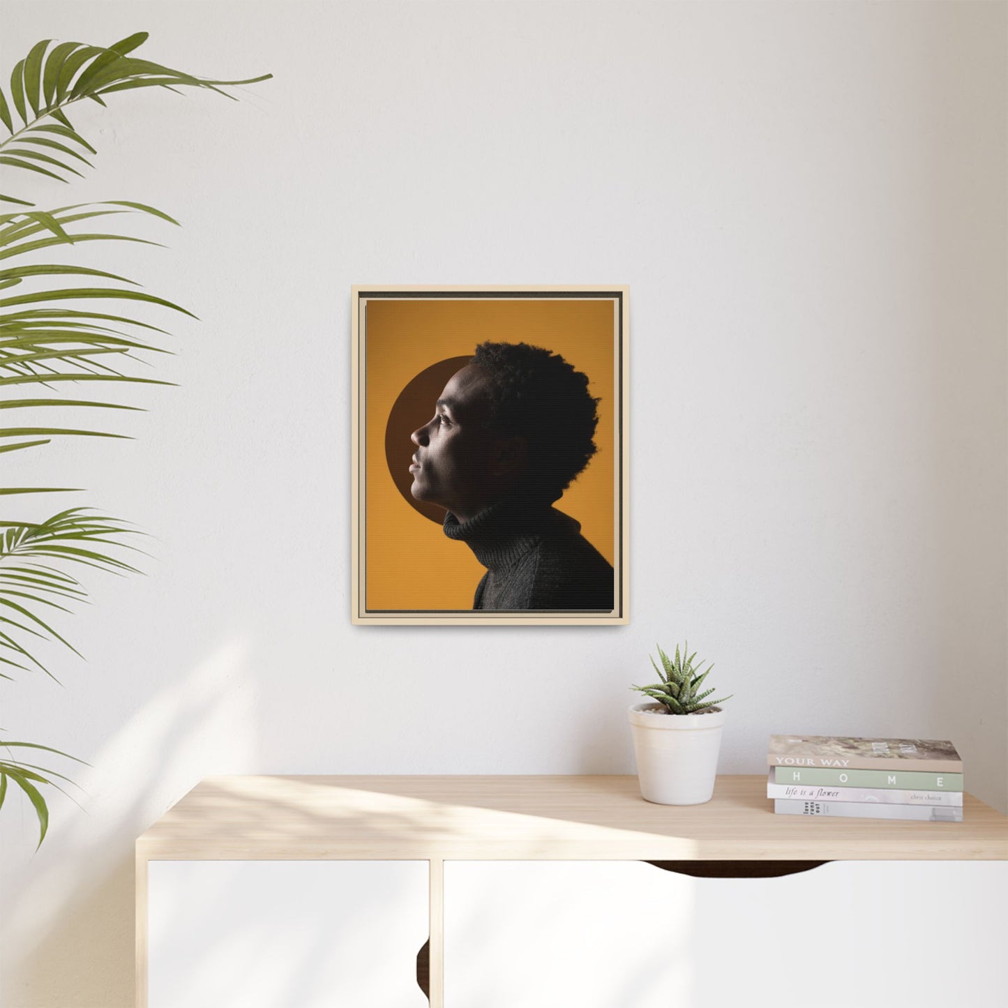 Framed Canvas Print — Profile of Young Man