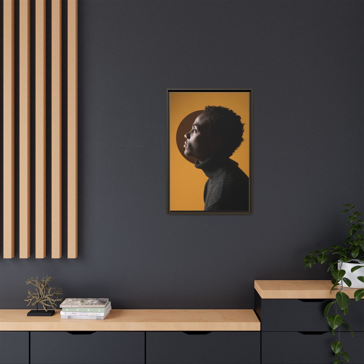 Framed Canvas Print — Profile of Young Man