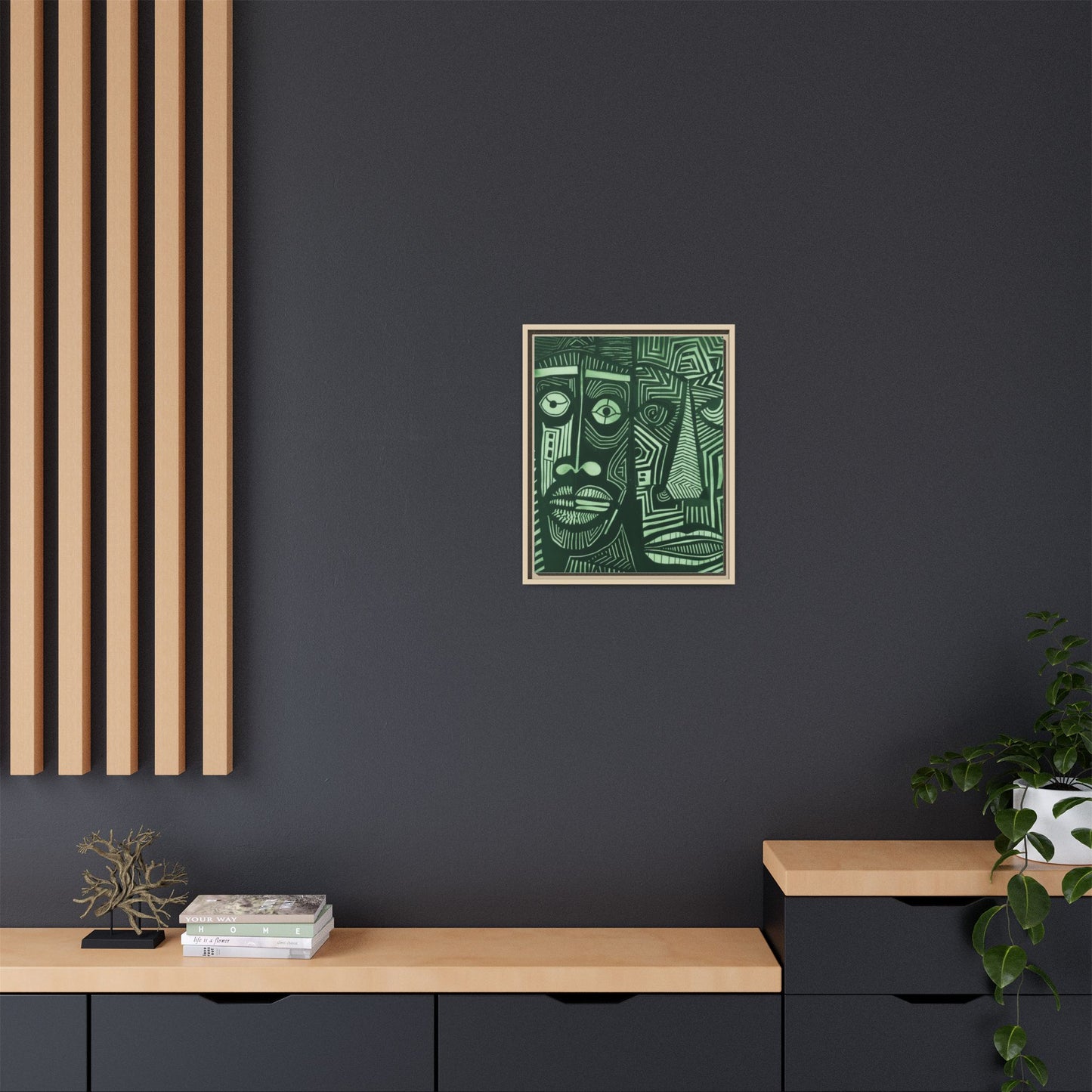 Framed Canvas Print — Abstract Faces No. 1