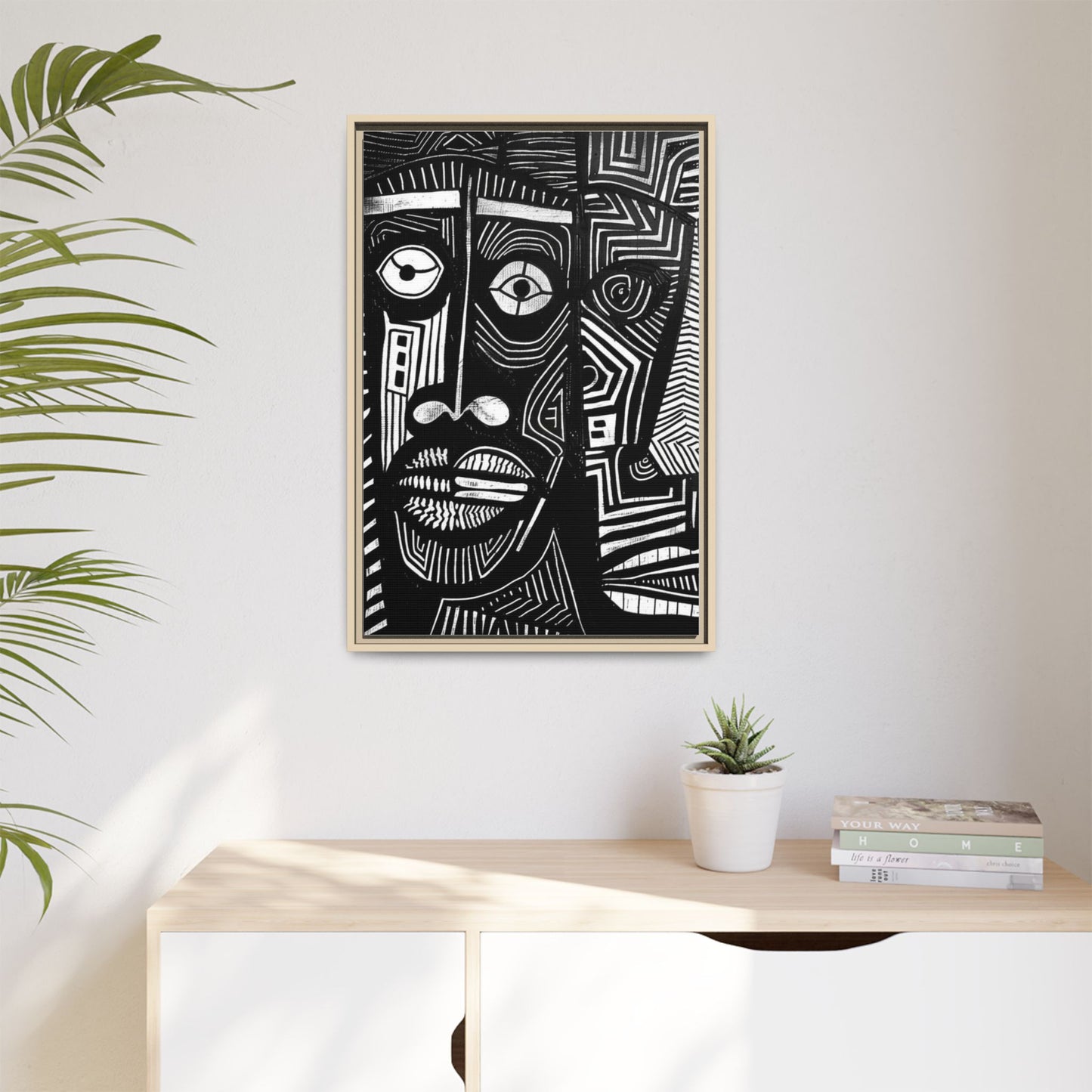 Framed Canvas Print — Abstract Faces No. 2