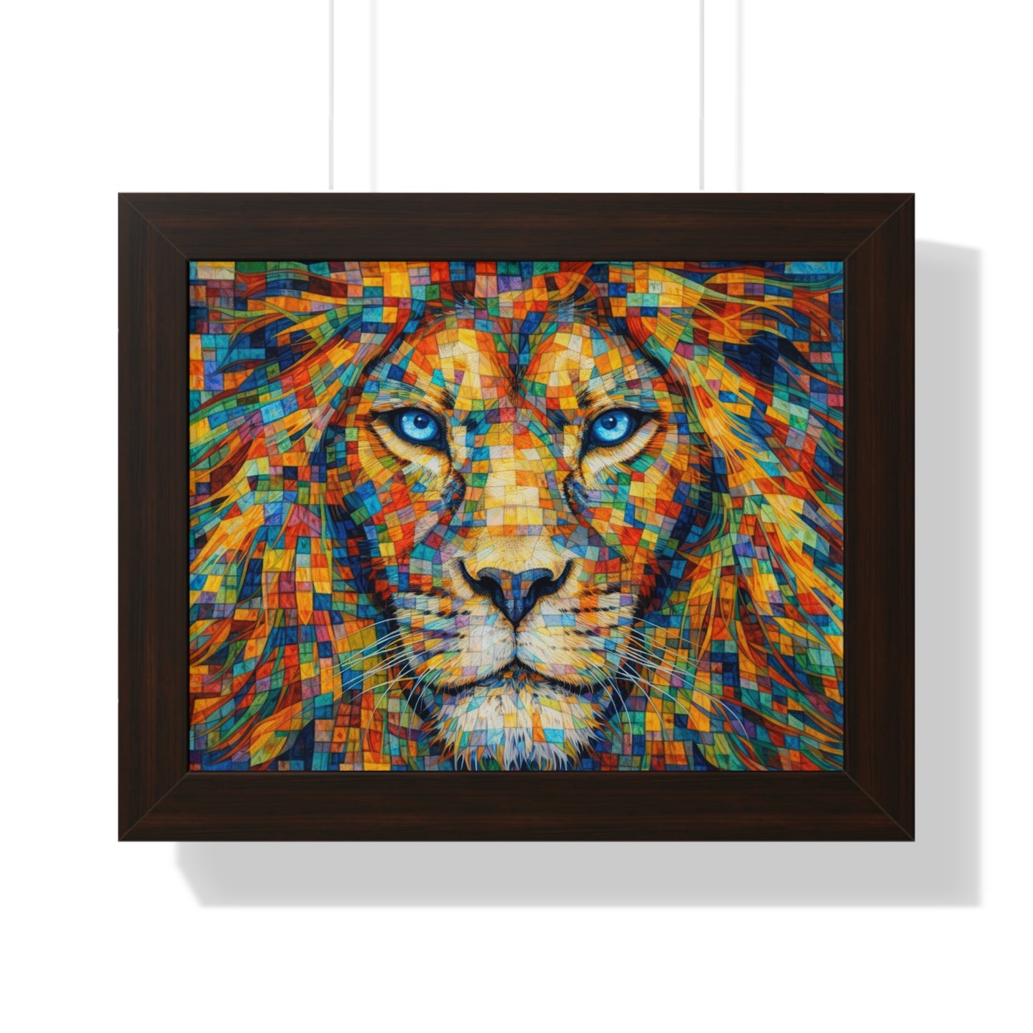 Framed Art Print – Lion Cubism