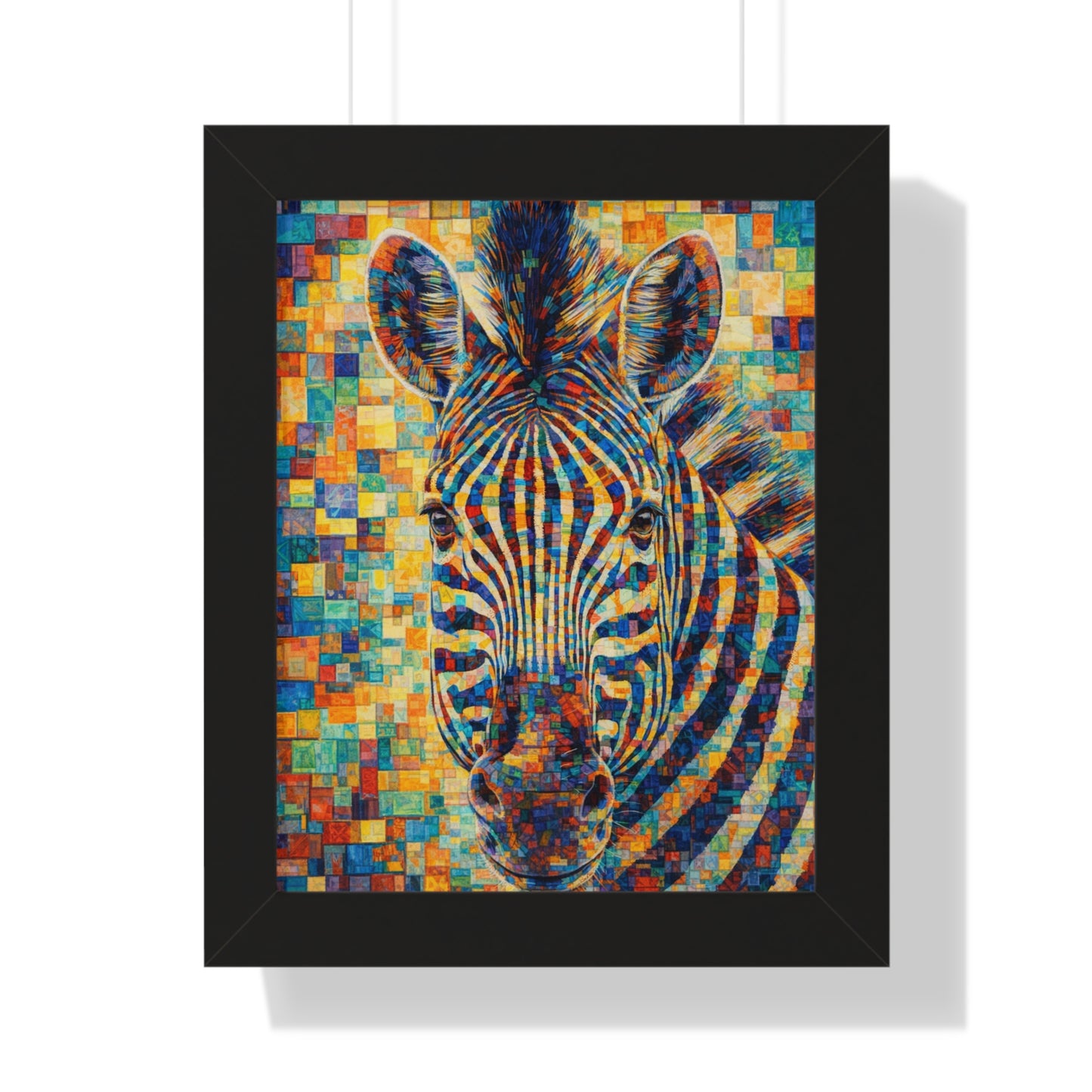Framed Print — Zebra Cubism
