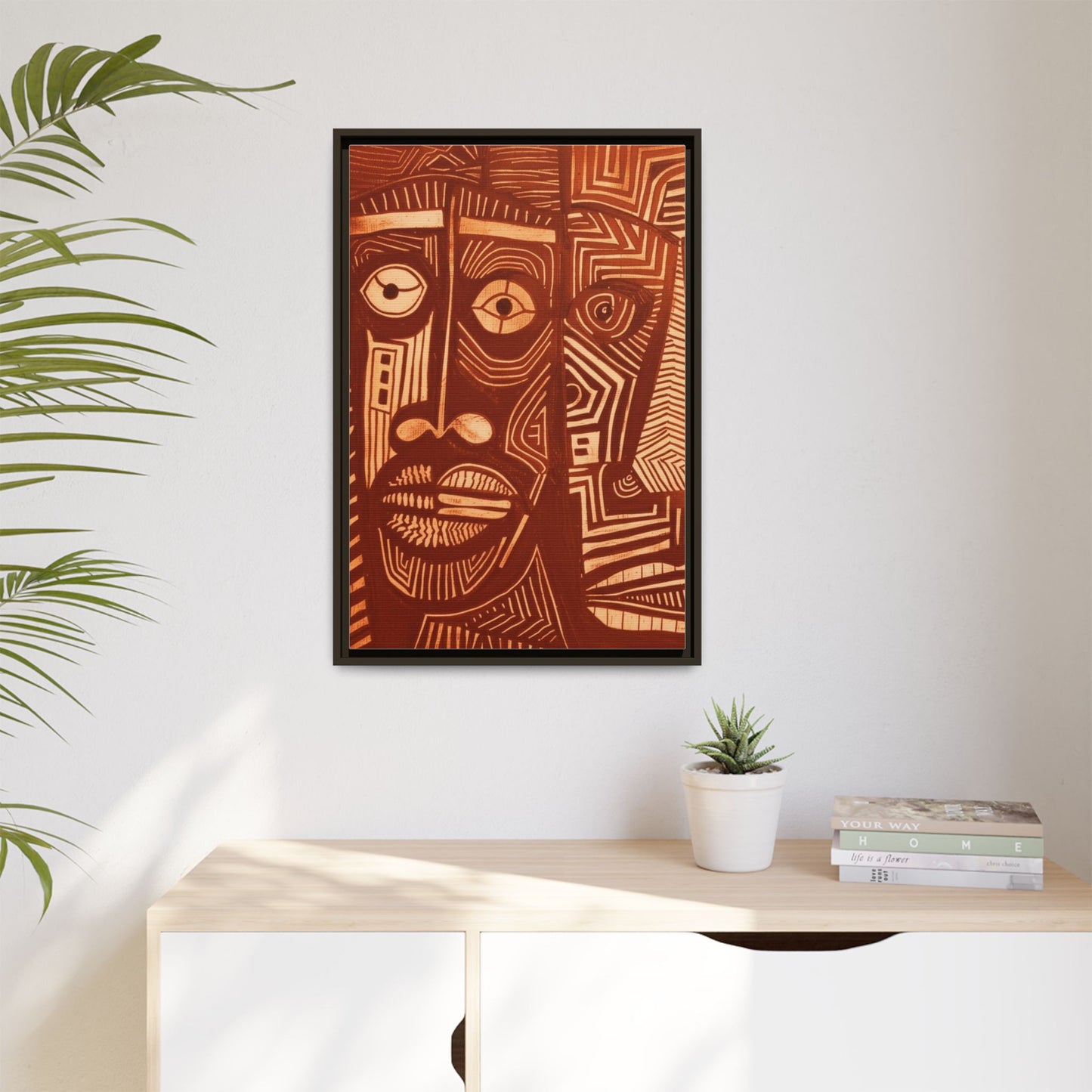 Framed Canvas Print — Abstract Faces No. 4