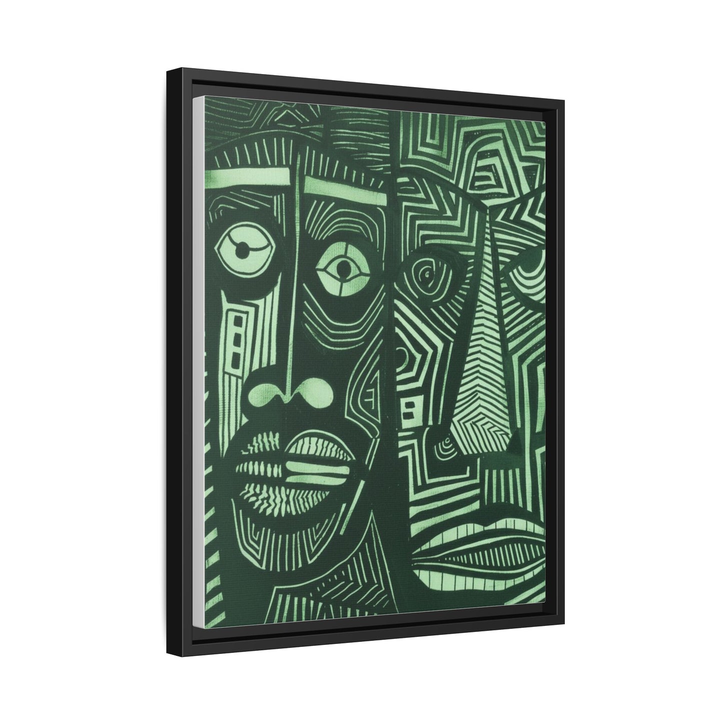 Framed Canvas Print — Abstract Faces No. 1