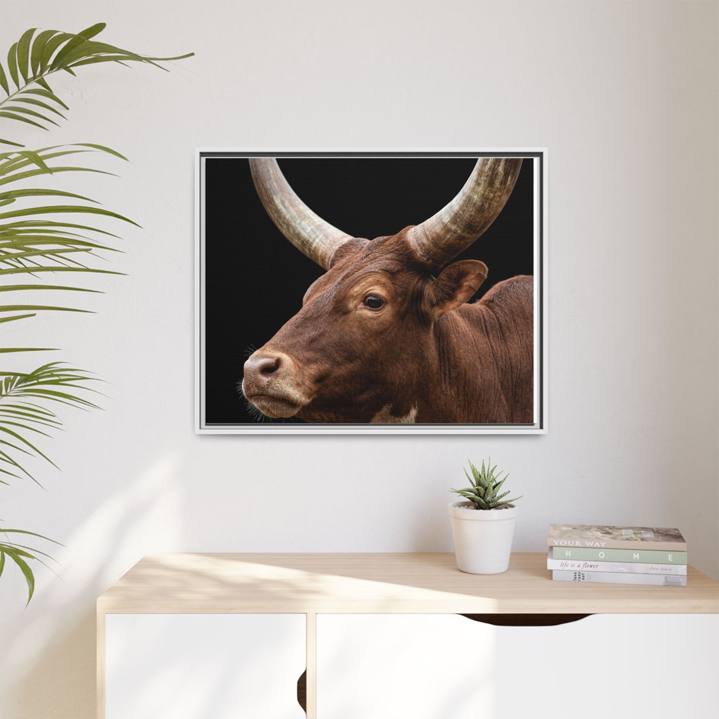 Framed Canvas Print — Ankole Cow In Colour