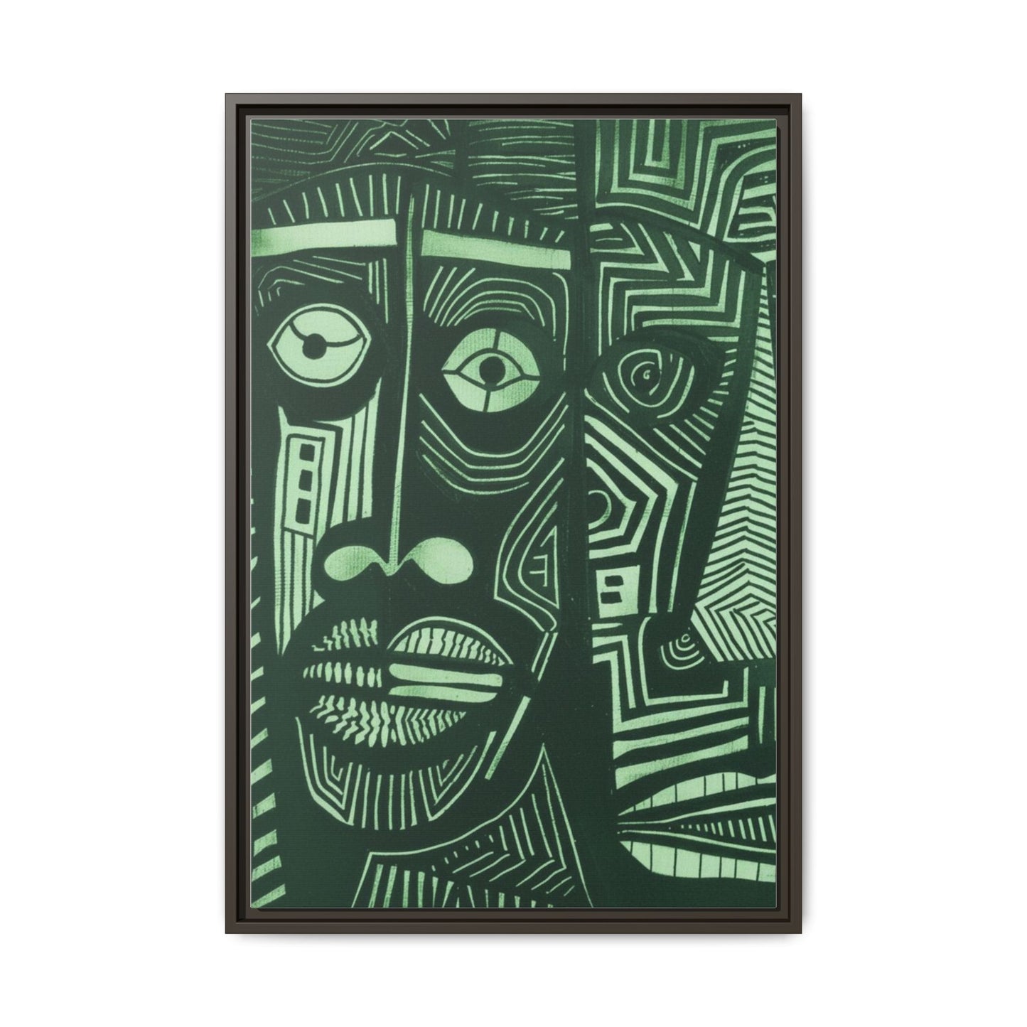 Framed Canvas Print — Abstract Faces No. 1