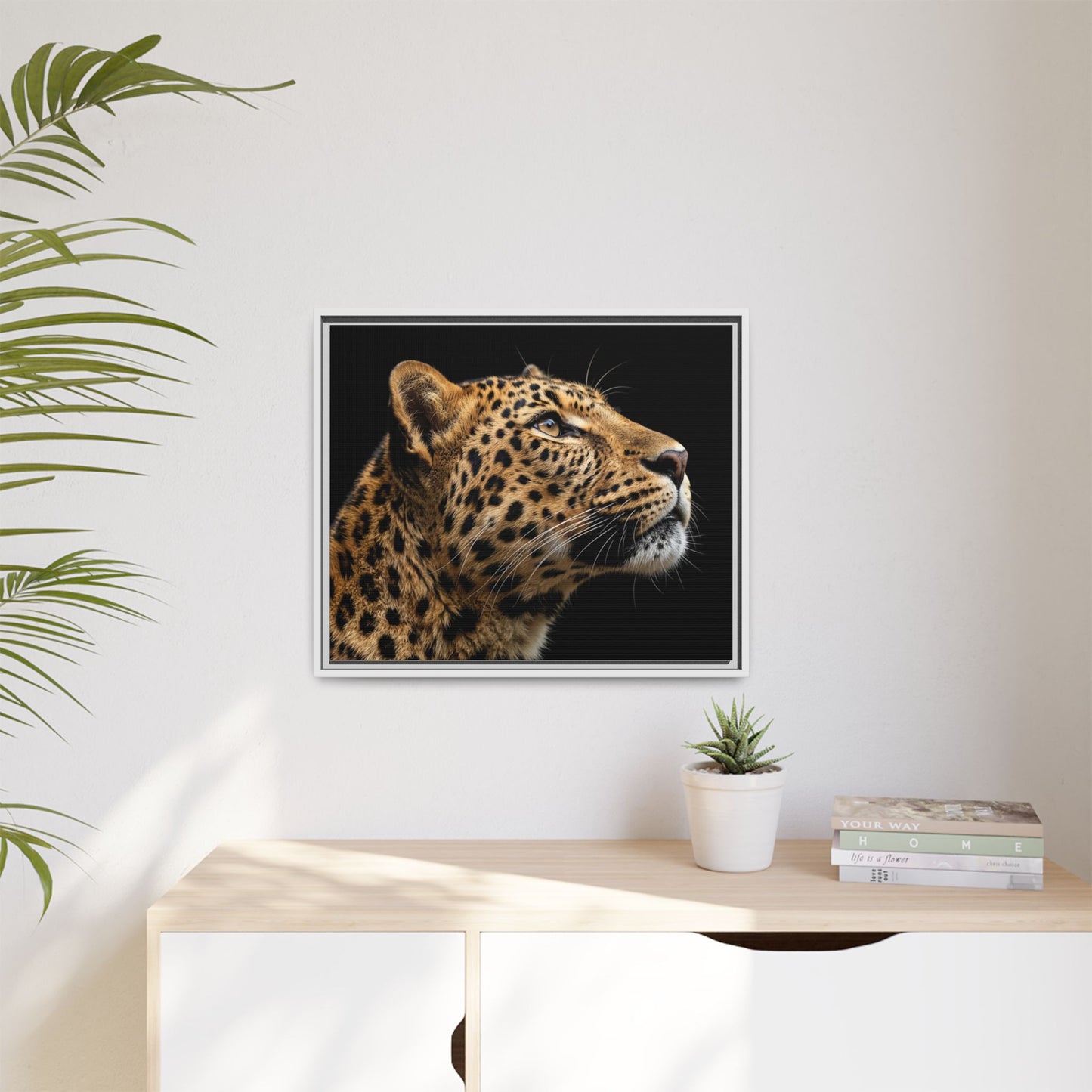 Framed Canvas Print — Leopard In Colour