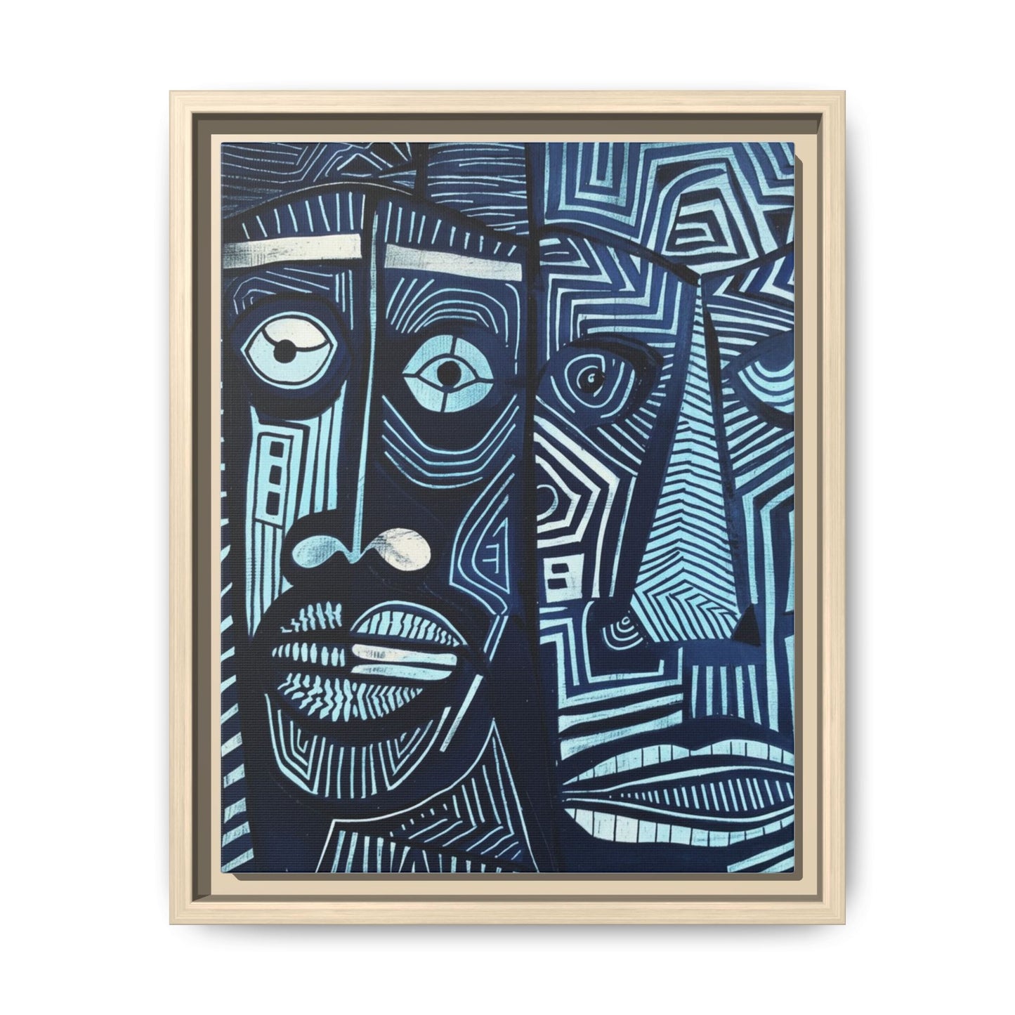 Framed Canvas Print — Abstract Faces No. 4