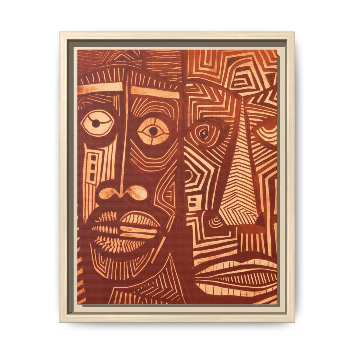 Framed Canvas Print — Abstract Faces No. 4