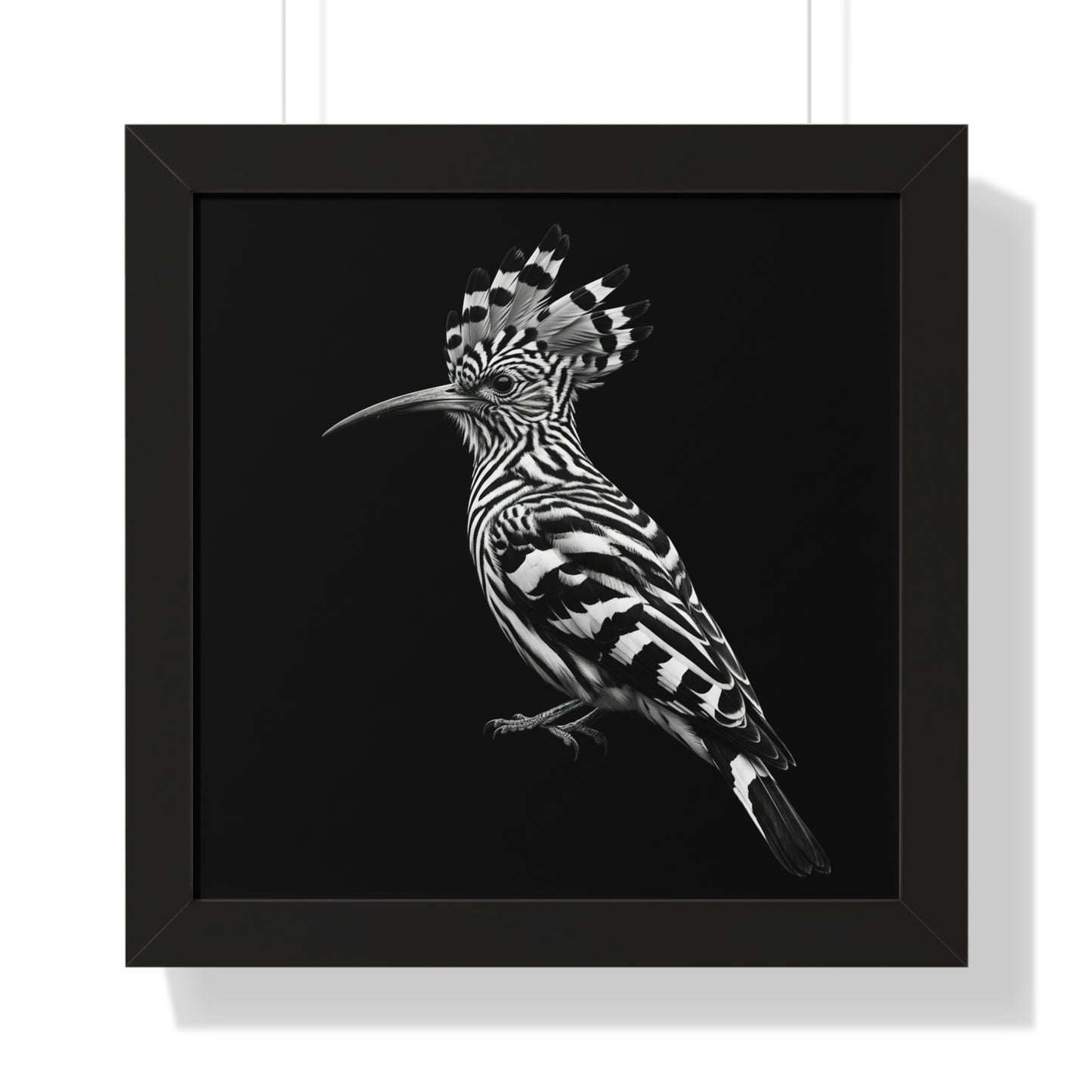 Framed Art Print – Afrikan Hoopoe In Black