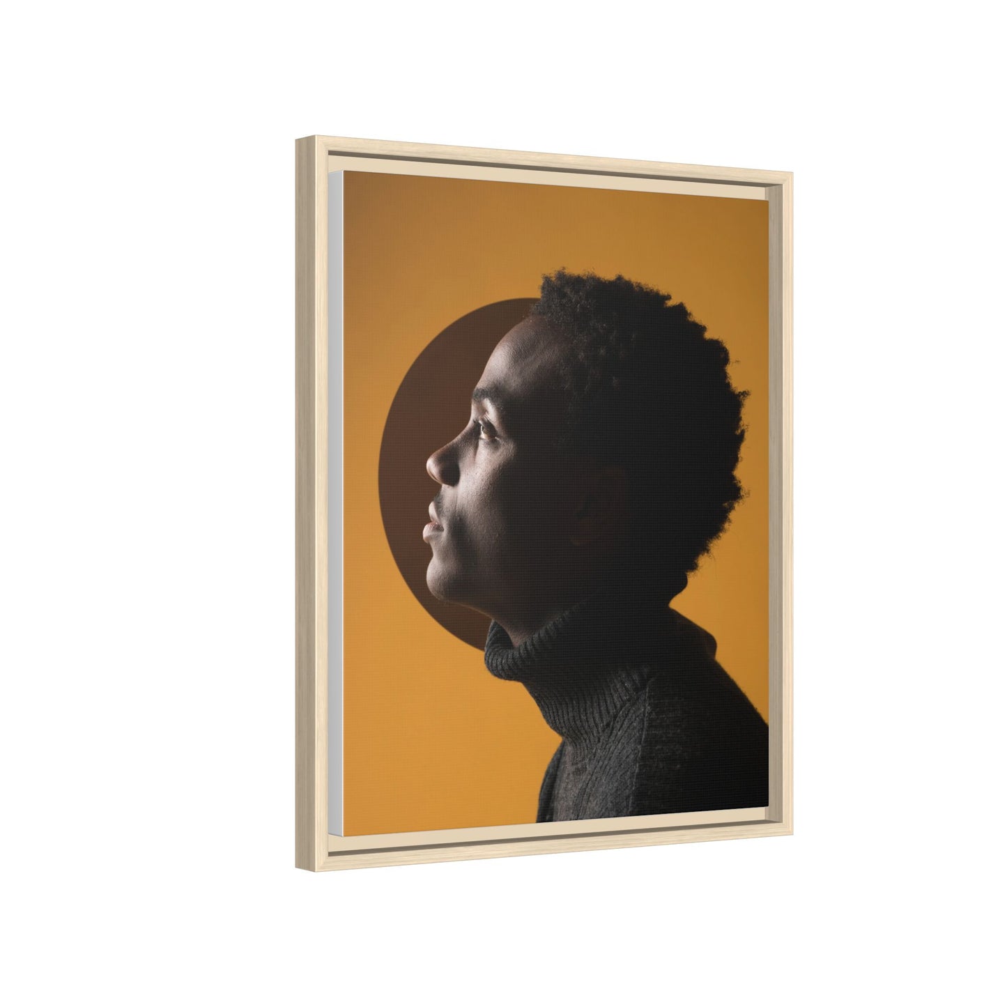 Framed Canvas Print — Profile of Young Man