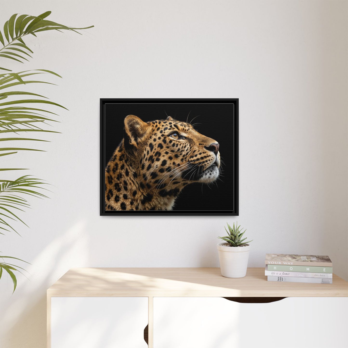 Framed Canvas Print — Leopard In Colour