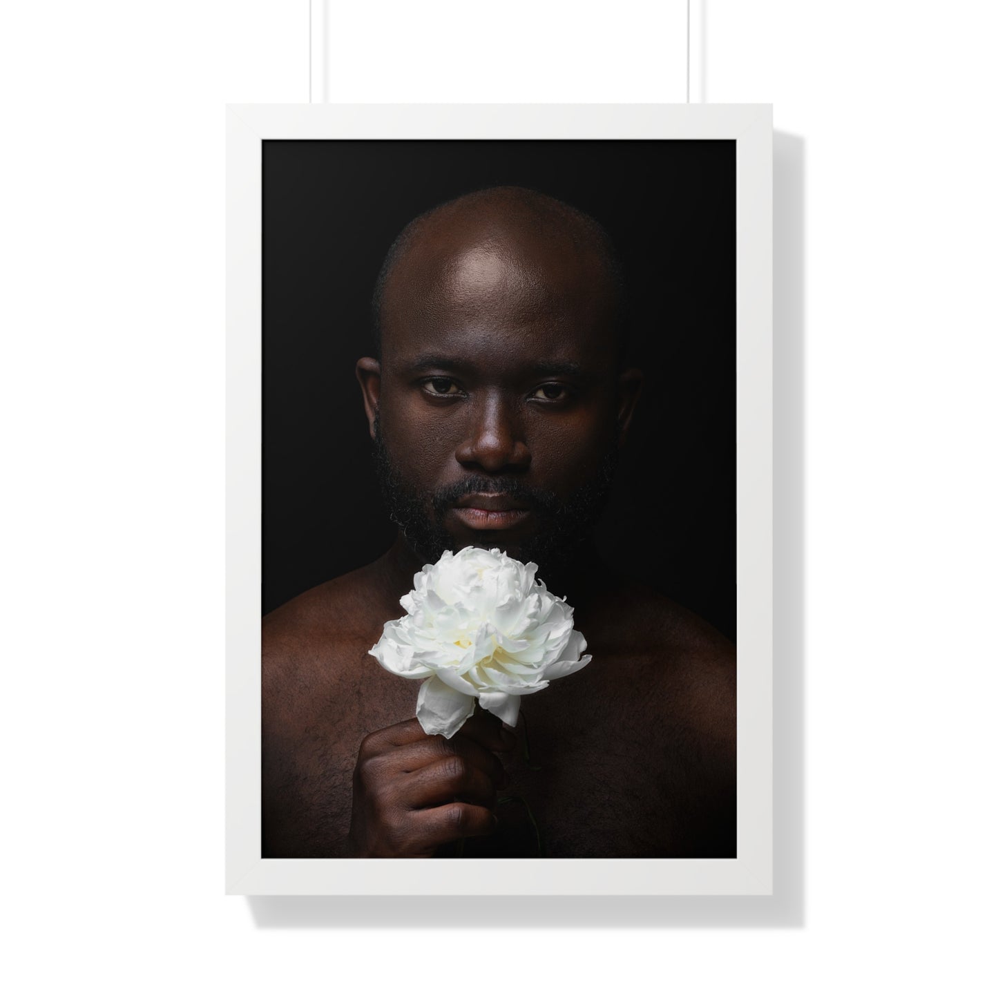 Framed Print — Portrait of Man with Flower No. 1