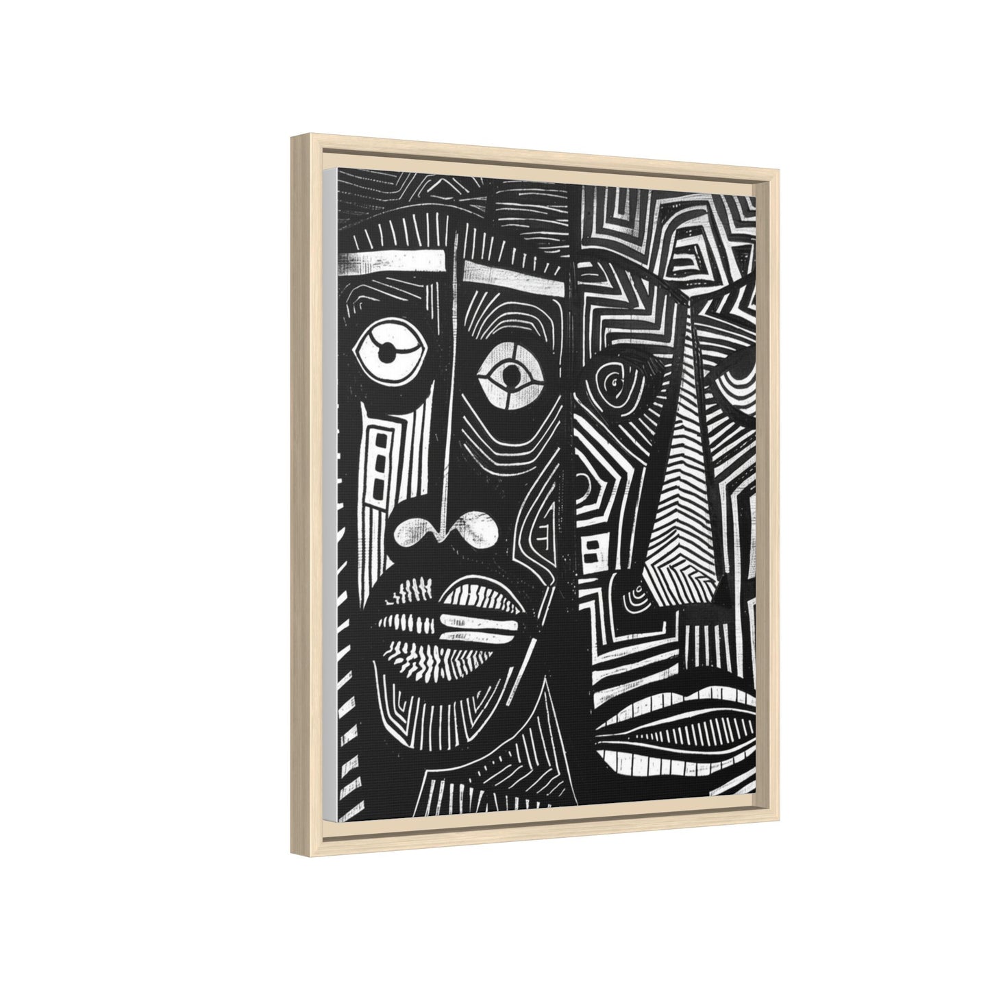 Framed Canvas Print — Abstract Faces No. 2