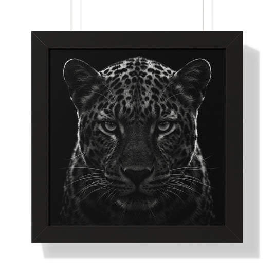Framed Art Print – Leopard In Black
