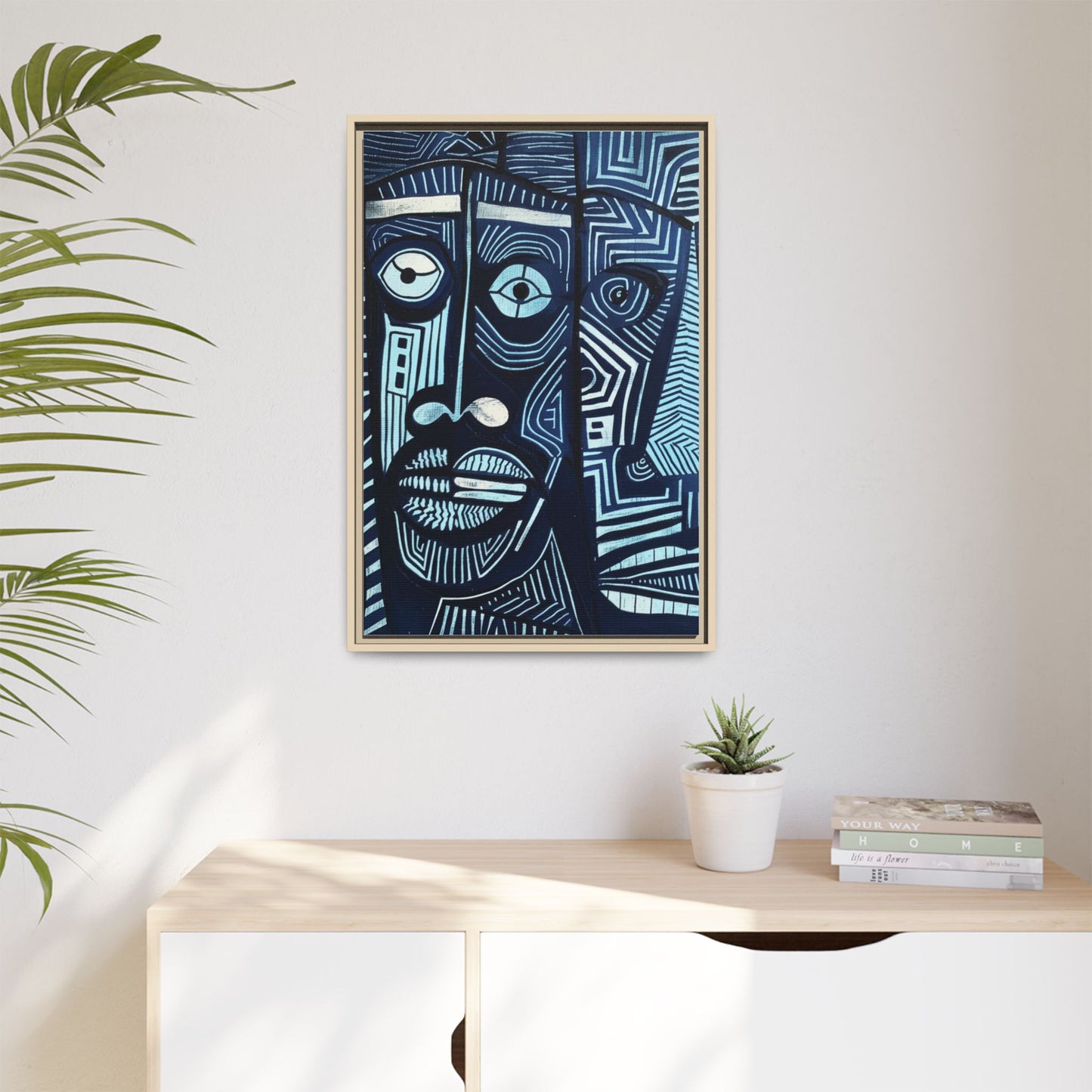 Framed Canvas Print — Abstract Faces No. 4
