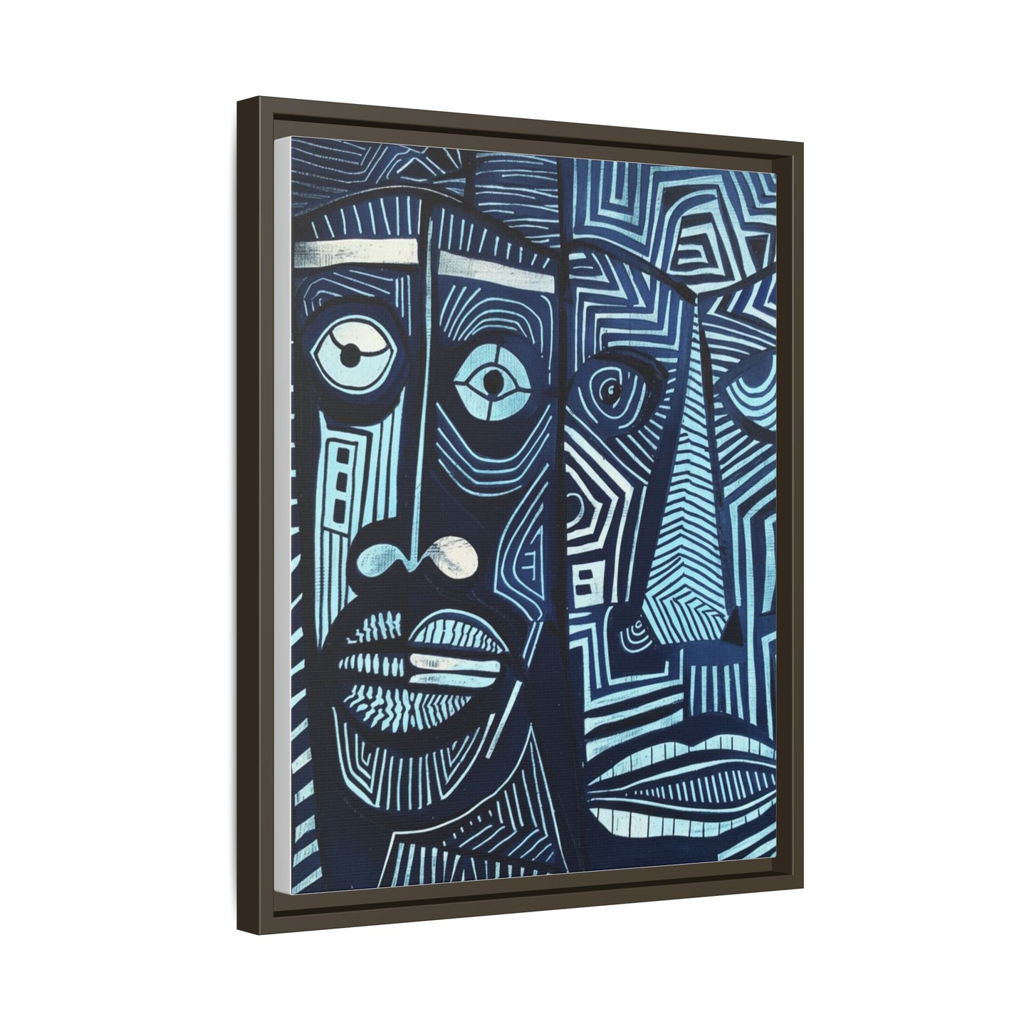 Framed Canvas Print — Abstract Faces No. 4