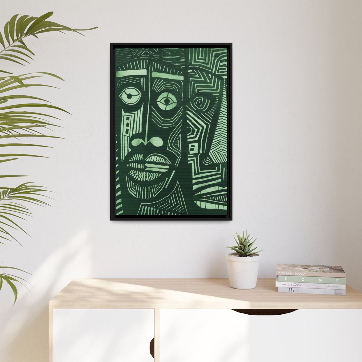 Framed Canvas Print — Abstract Faces No. 1