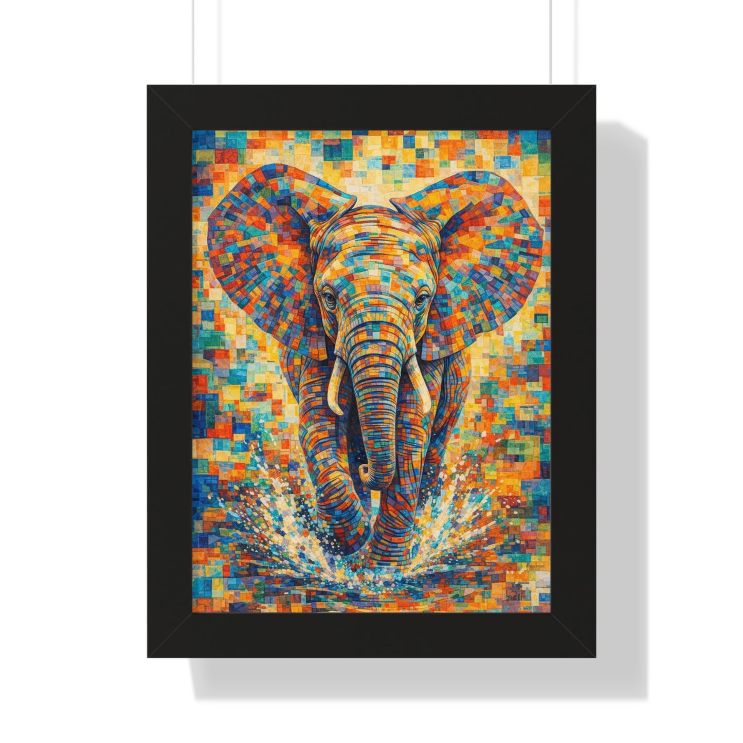 Framed Print — Elephant Cubism