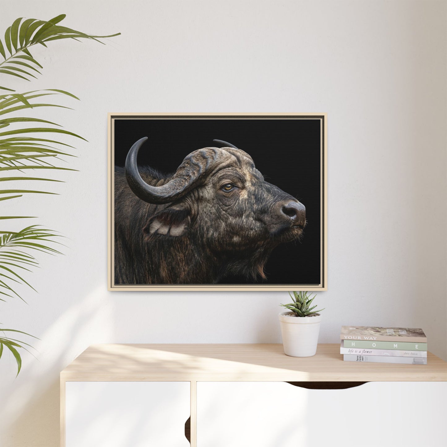 Framed Canvas Print — Cape Buffalo In Colour