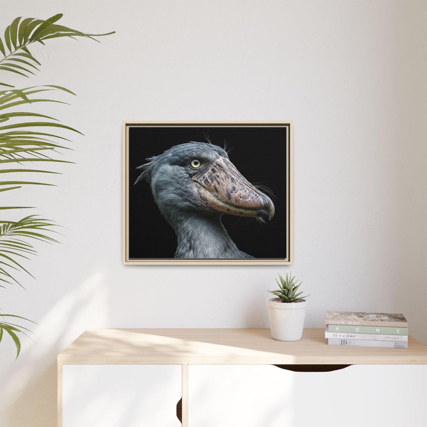 Framed Canvas Print — Shoebill Stork In Colour