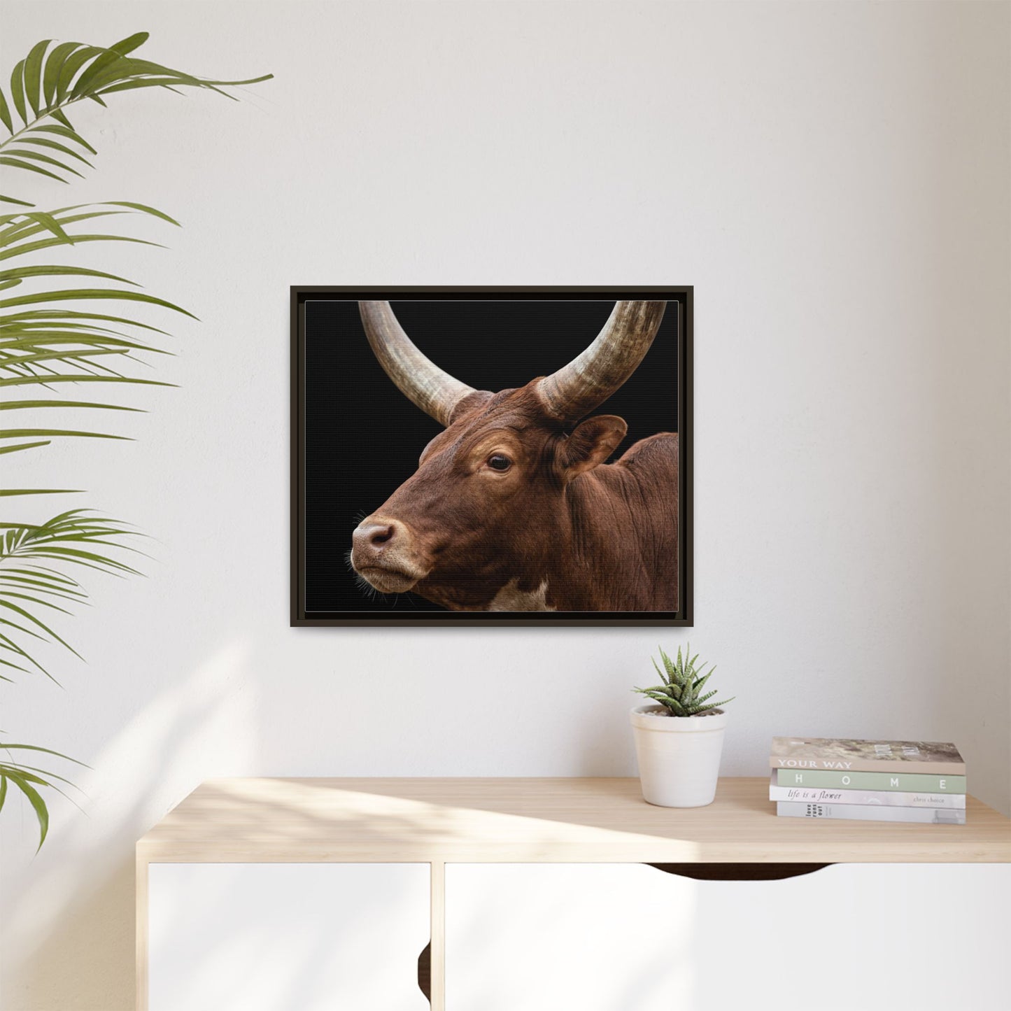 Framed Canvas Print — Ankole Cow In Colour