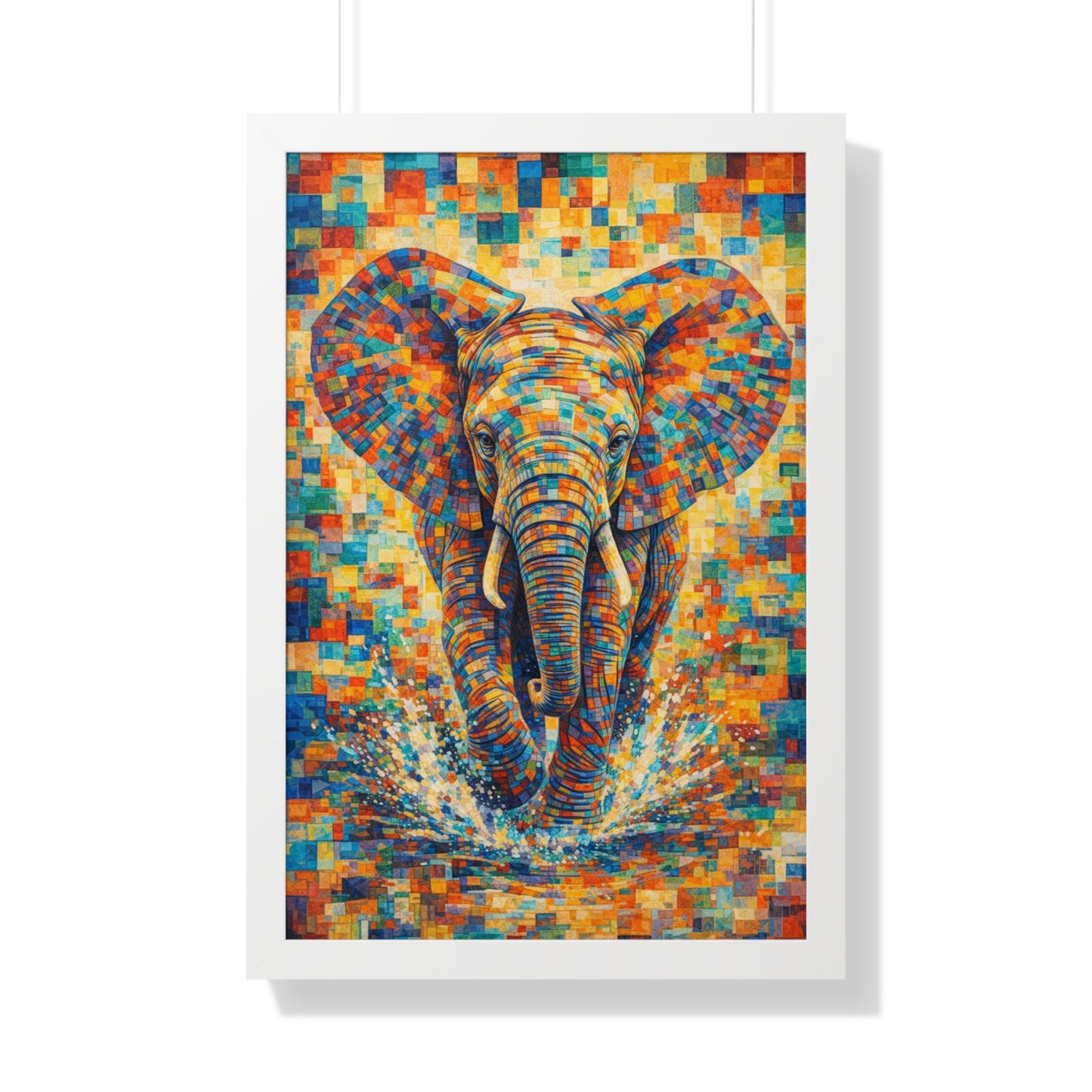 Framed Print — Elephant Cubism