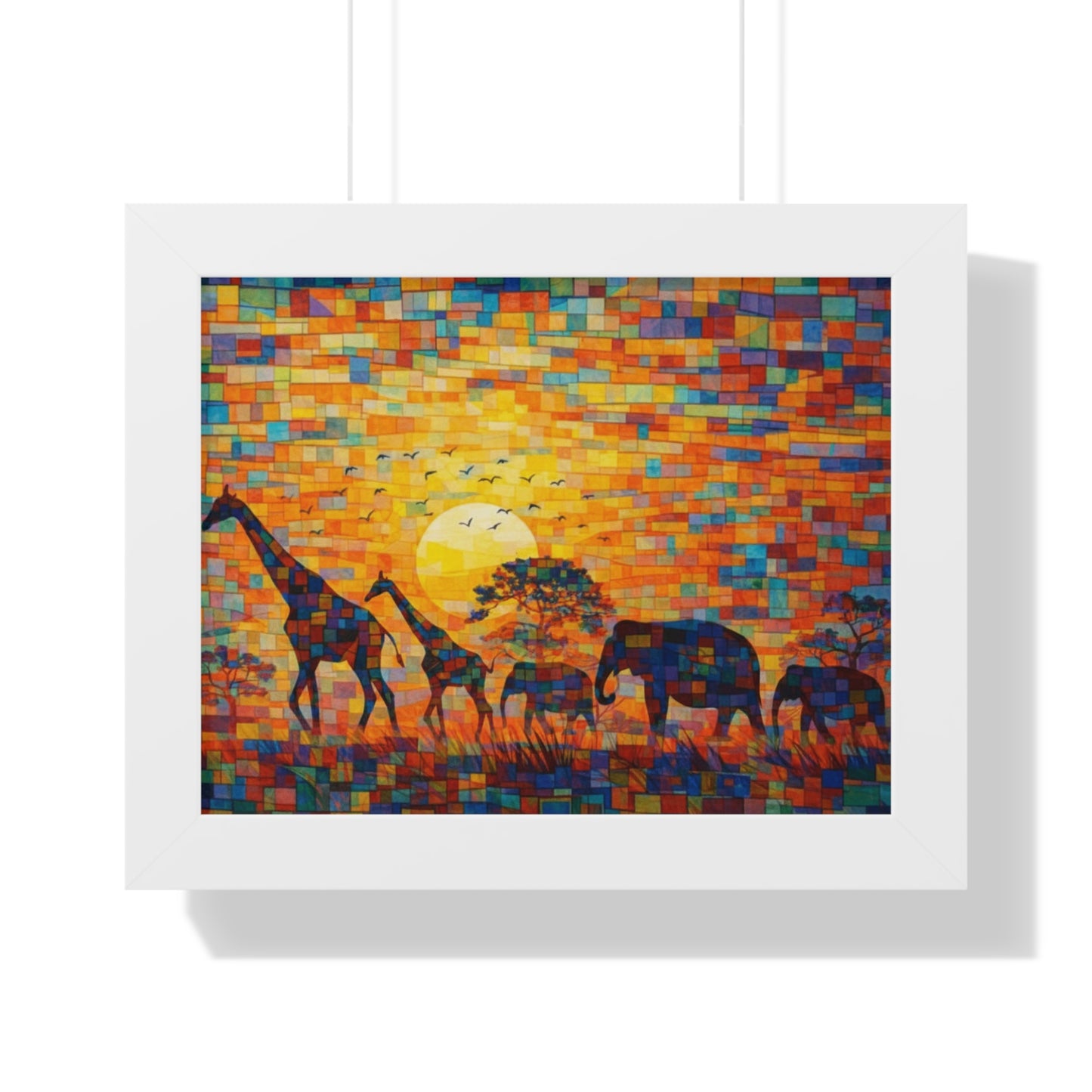 Framed Art Print – Wildlife Cubism