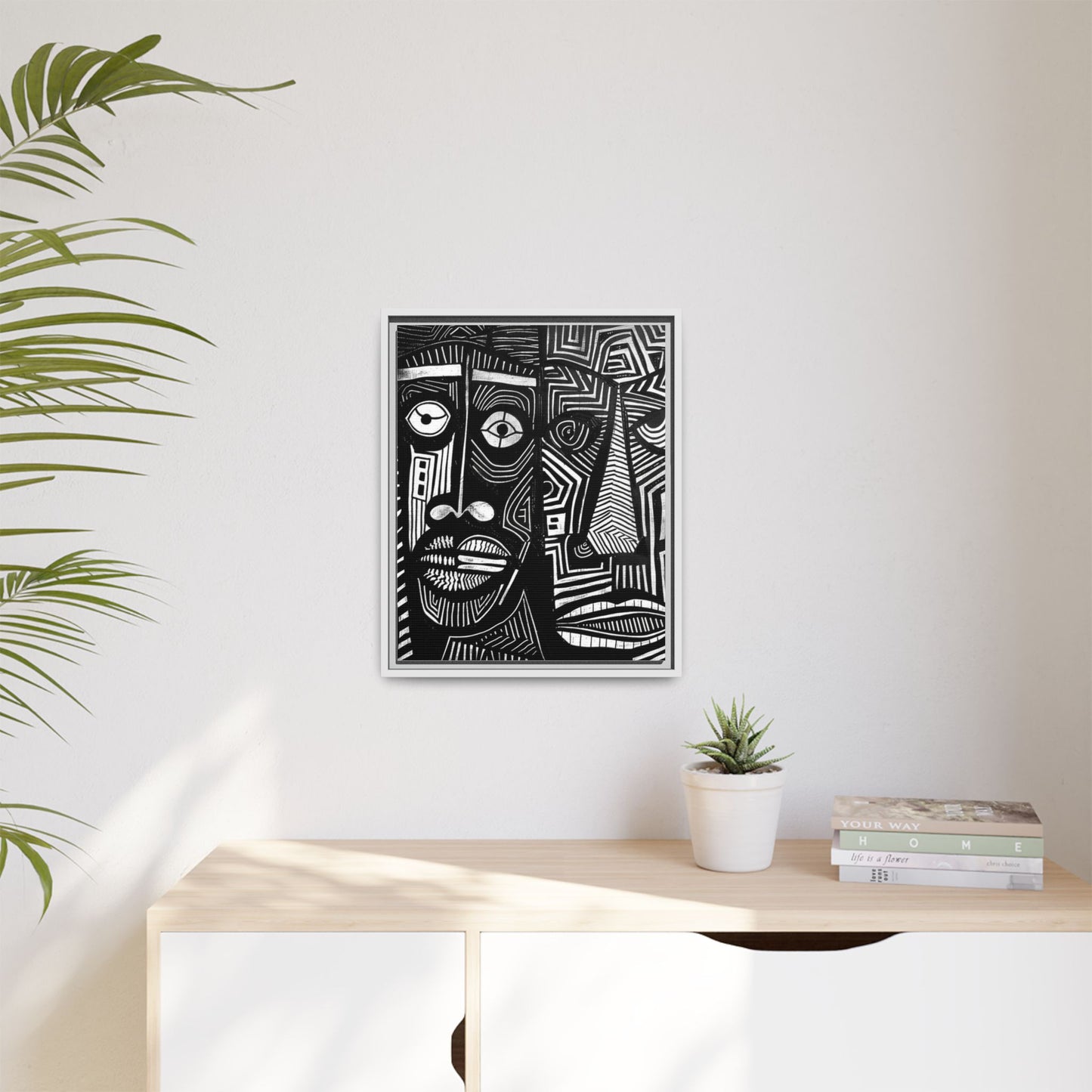 Framed Canvas Print — Abstract Faces No. 2