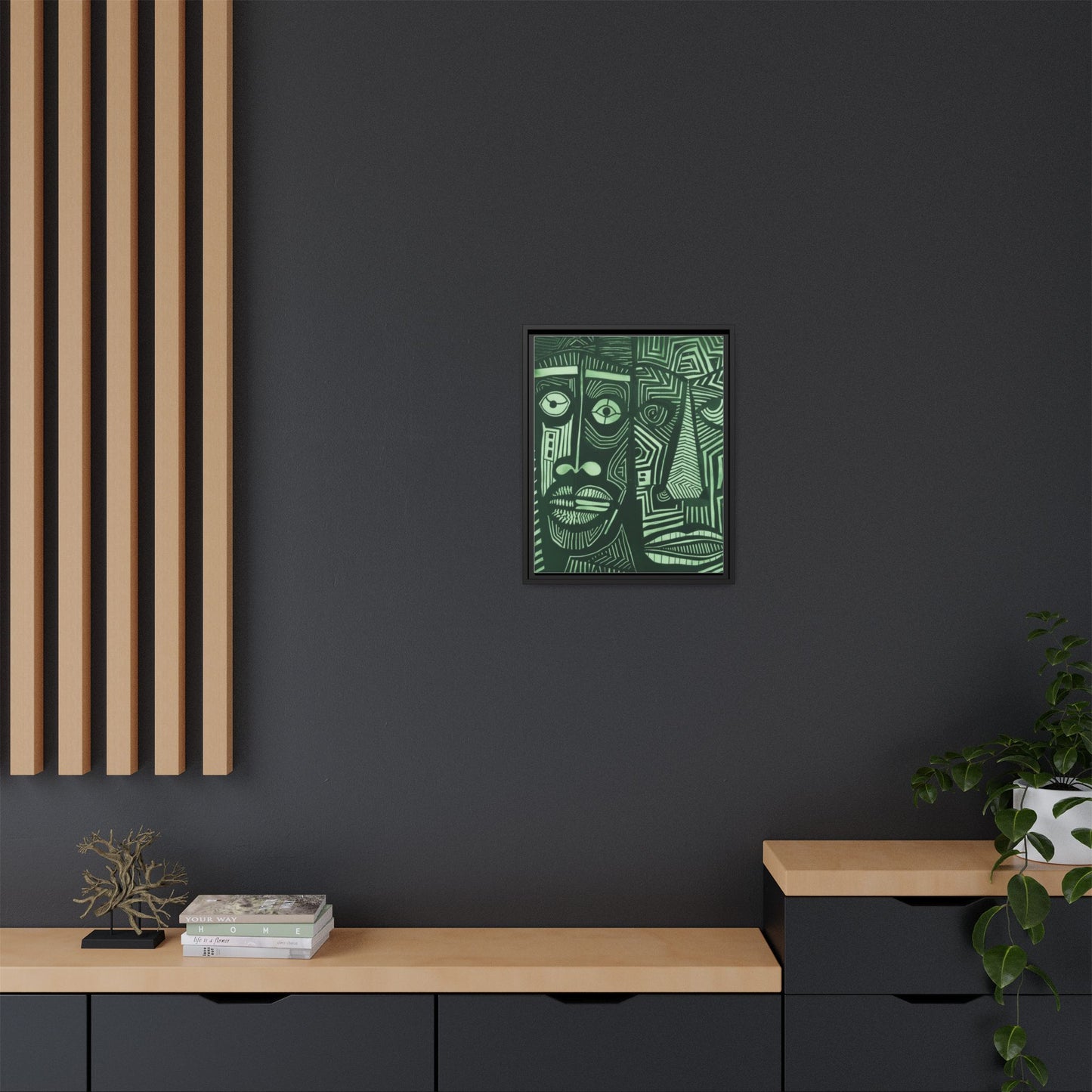 Framed Canvas Print — Abstract Faces No. 1