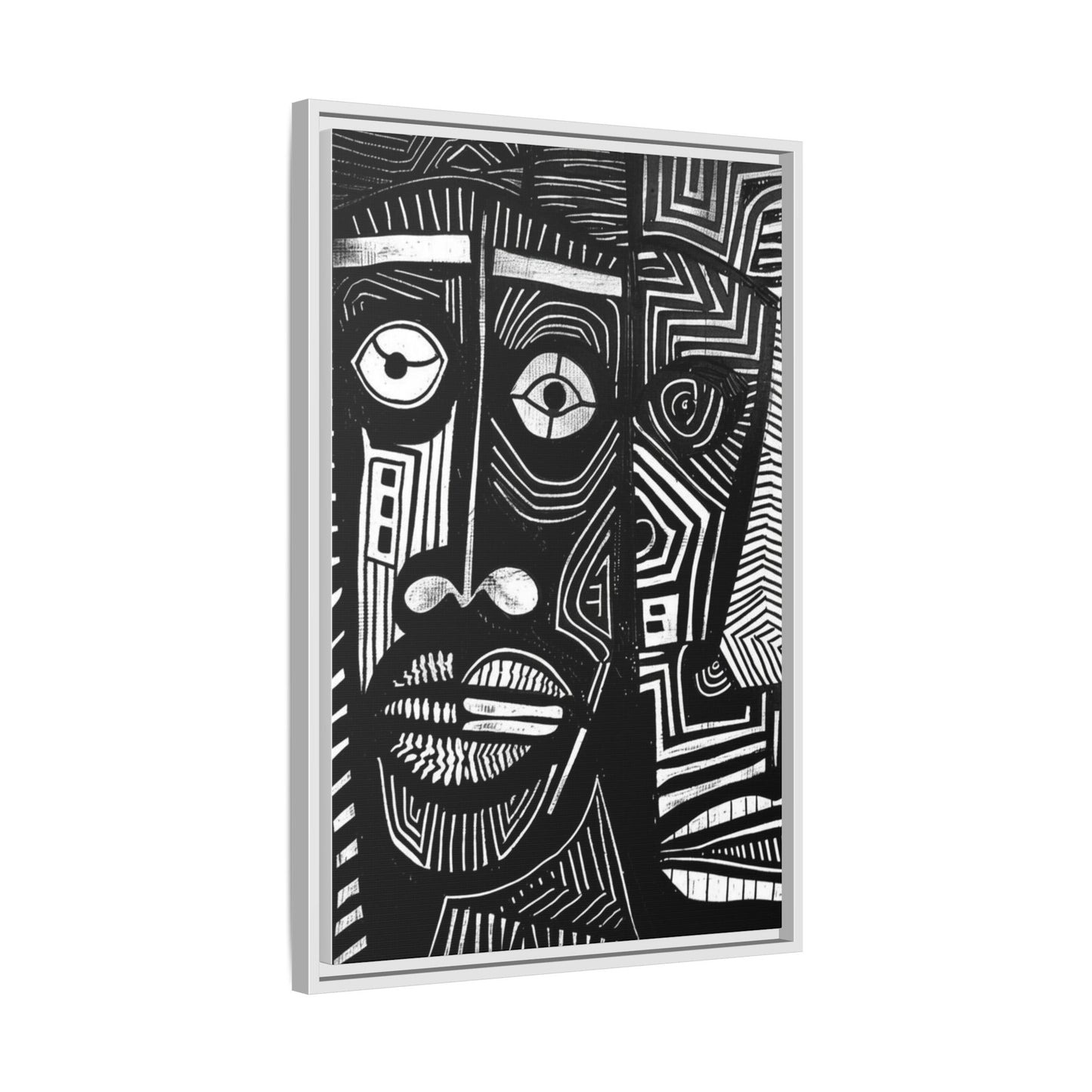 Framed Canvas Print — Abstract Faces No. 2