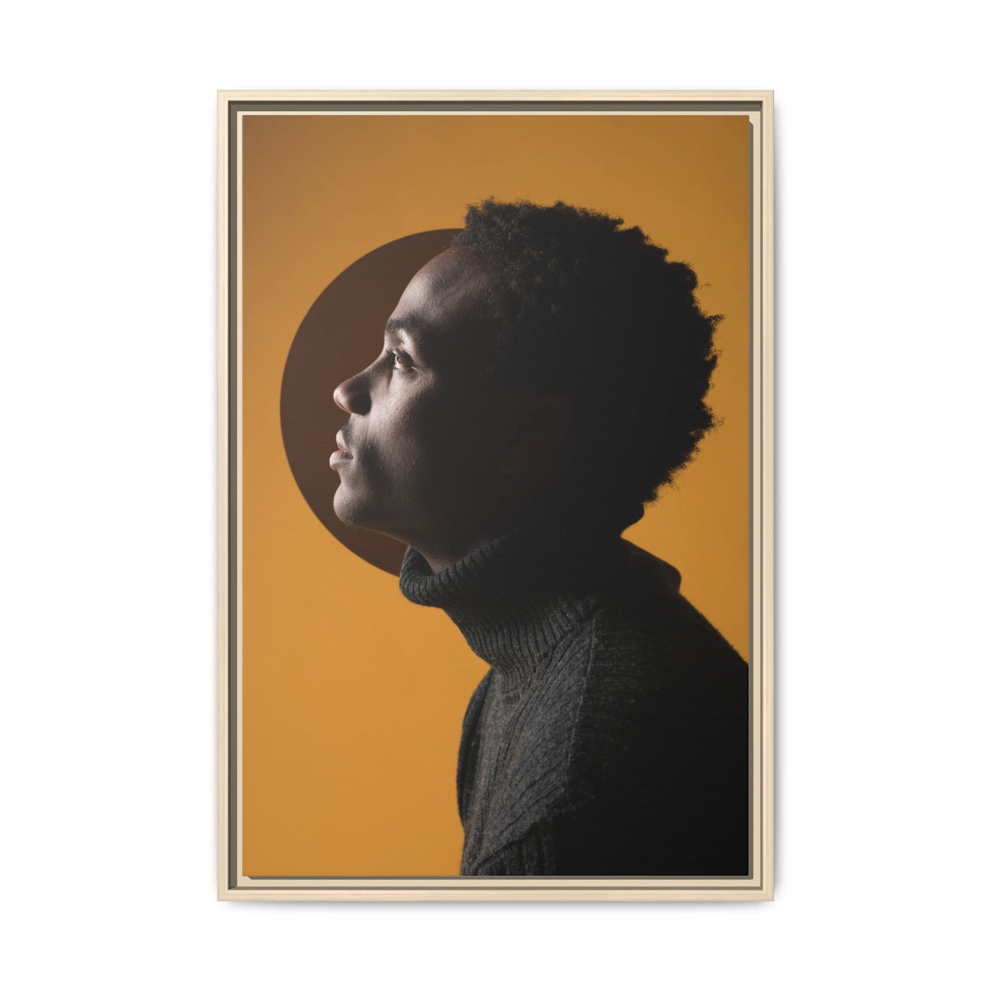 Framed Canvas Print — Profile of Young Man