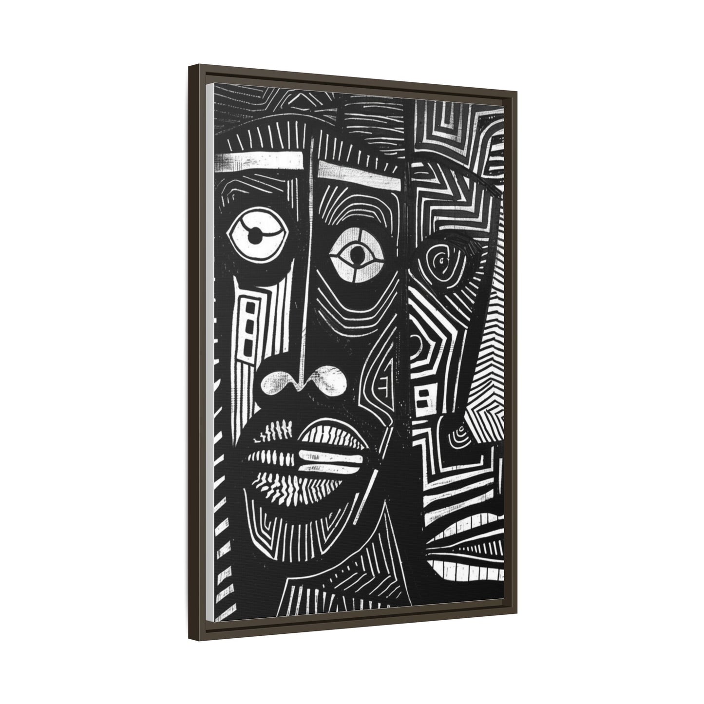 Framed Canvas Print — Abstract Faces No. 2