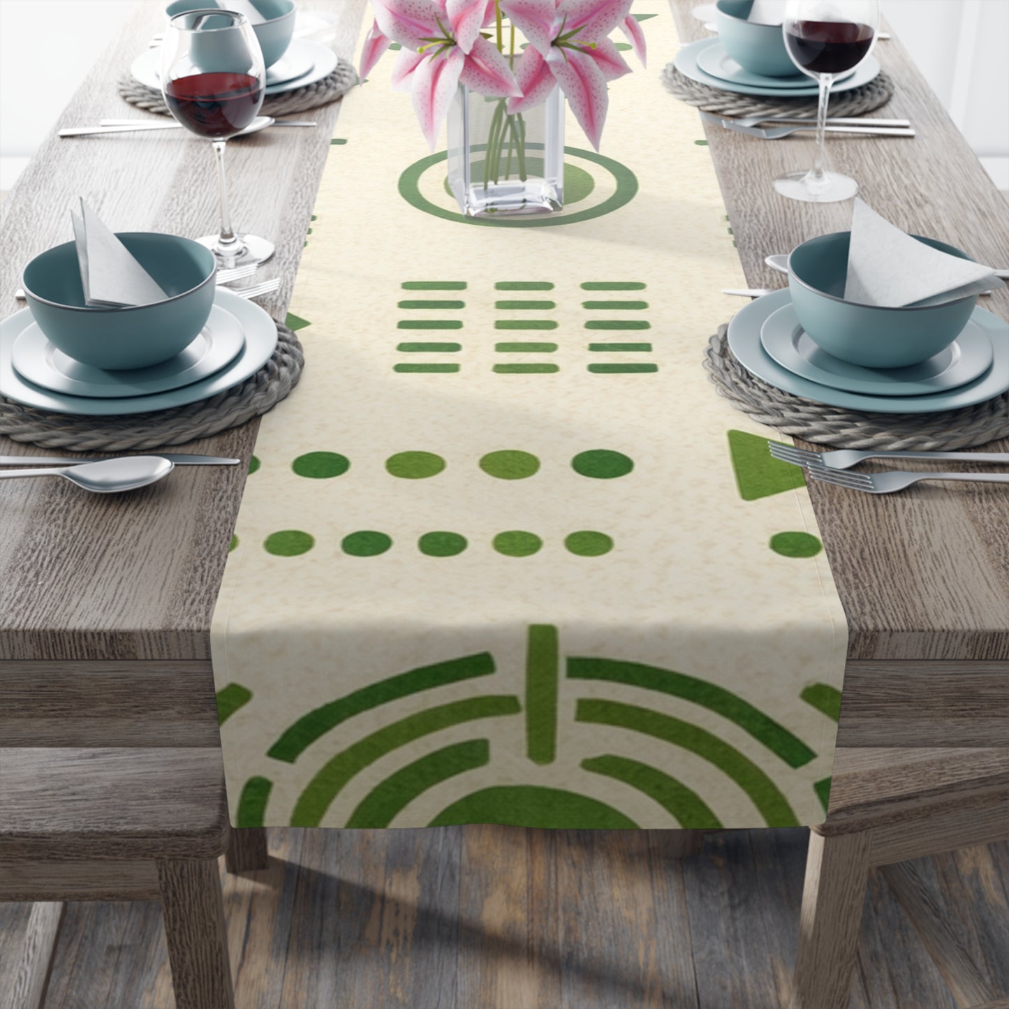 Table Runner — Afro Green
