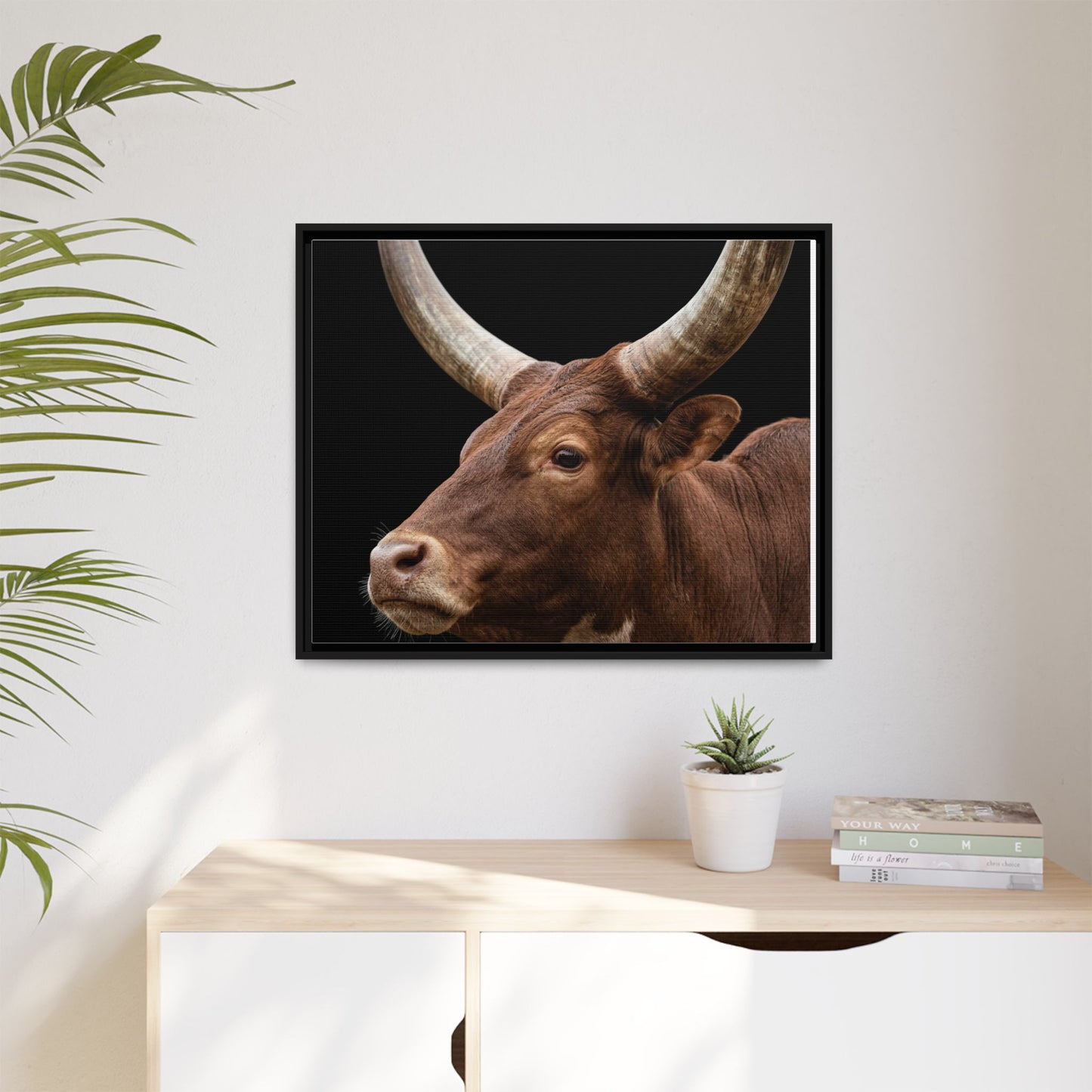 Framed Canvas Print — Ankole Cow In Colour
