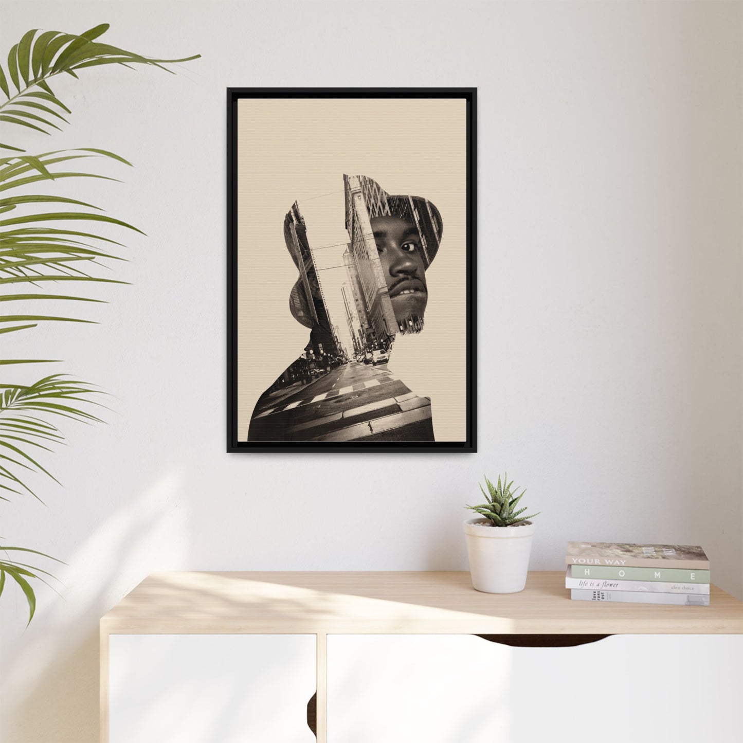 Framed Canvas Print — Young Man With Cap