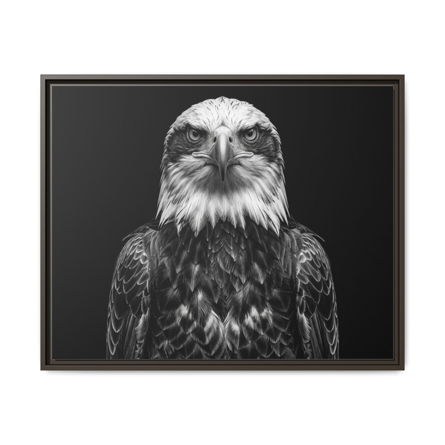 Framed Canvas Print — Fish Eagle In Black