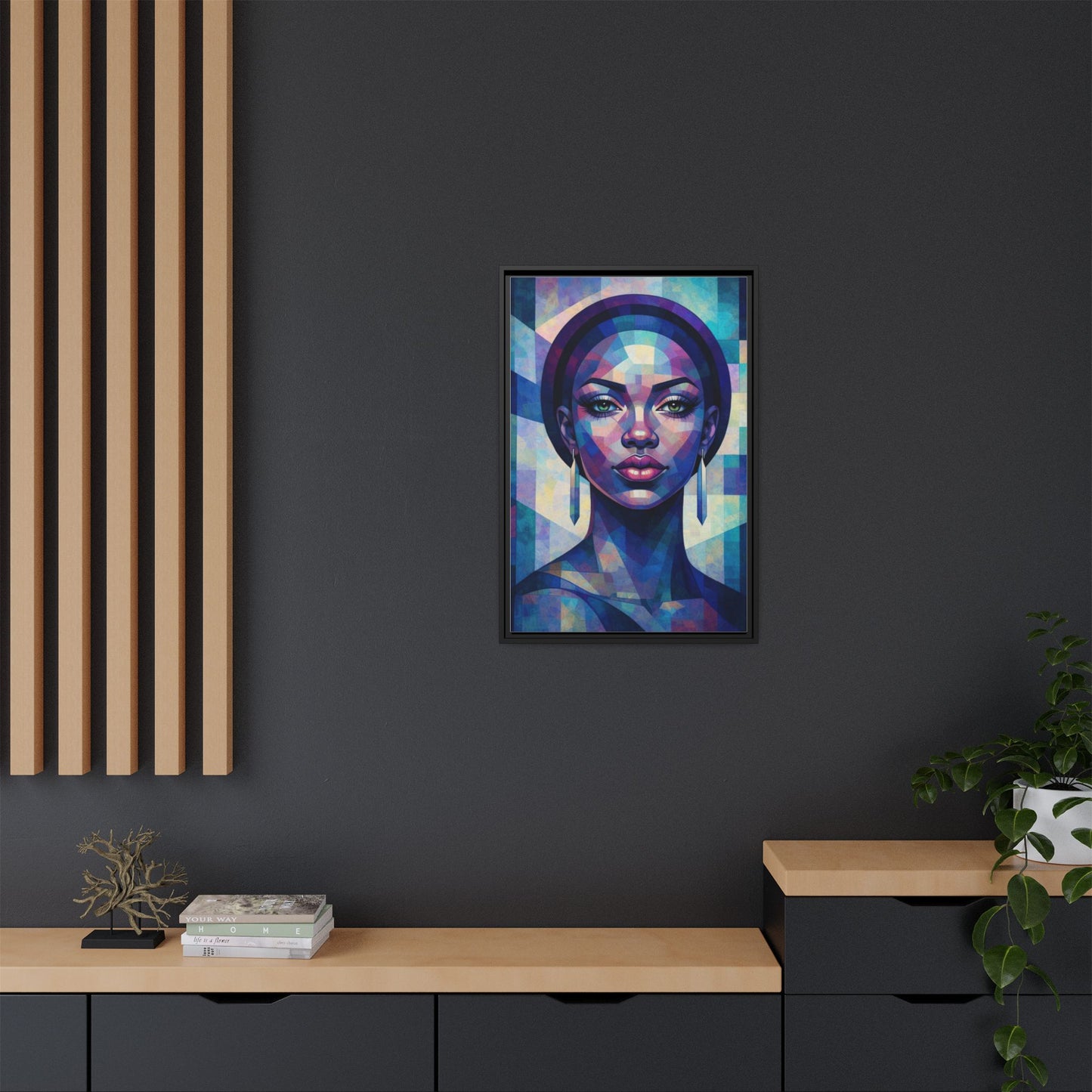Framed Canvas Print — Blue Beauty 1