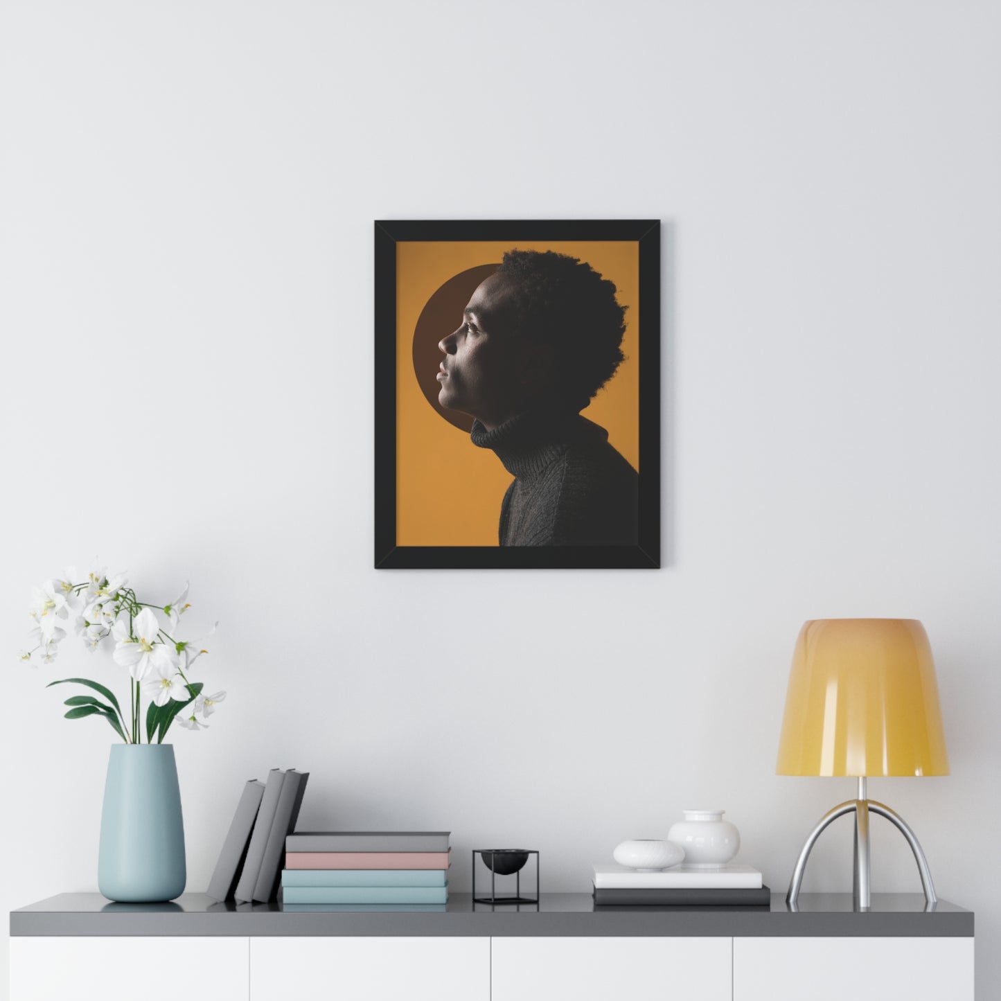 Framed Print — Profile of Young Man