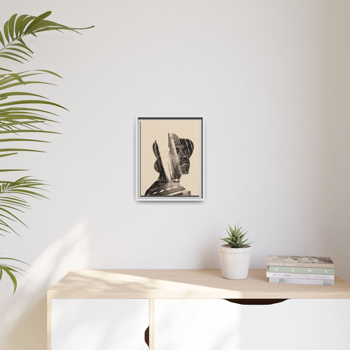 Framed Canvas Print — Young Man With Cap